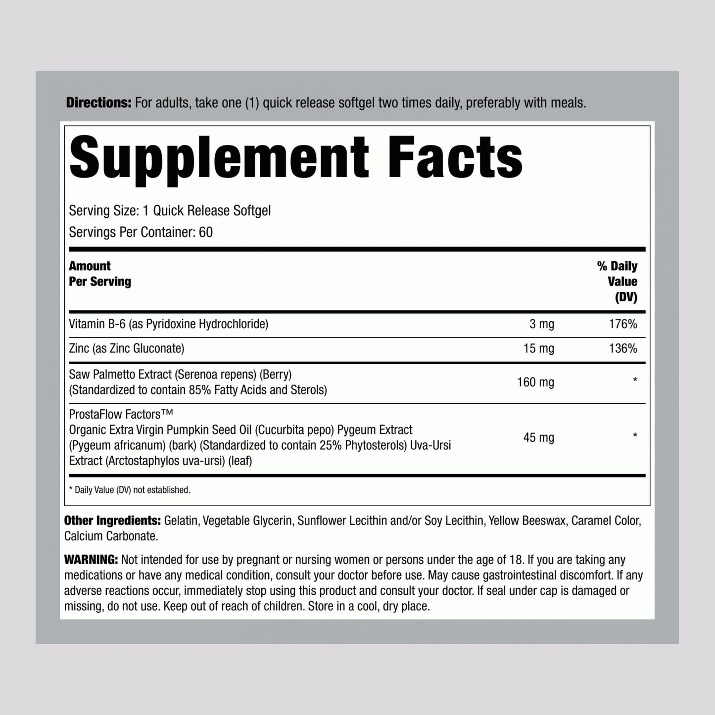 Lindberg Saw Palmetto Extract 160 mg Softgels, 60-Count