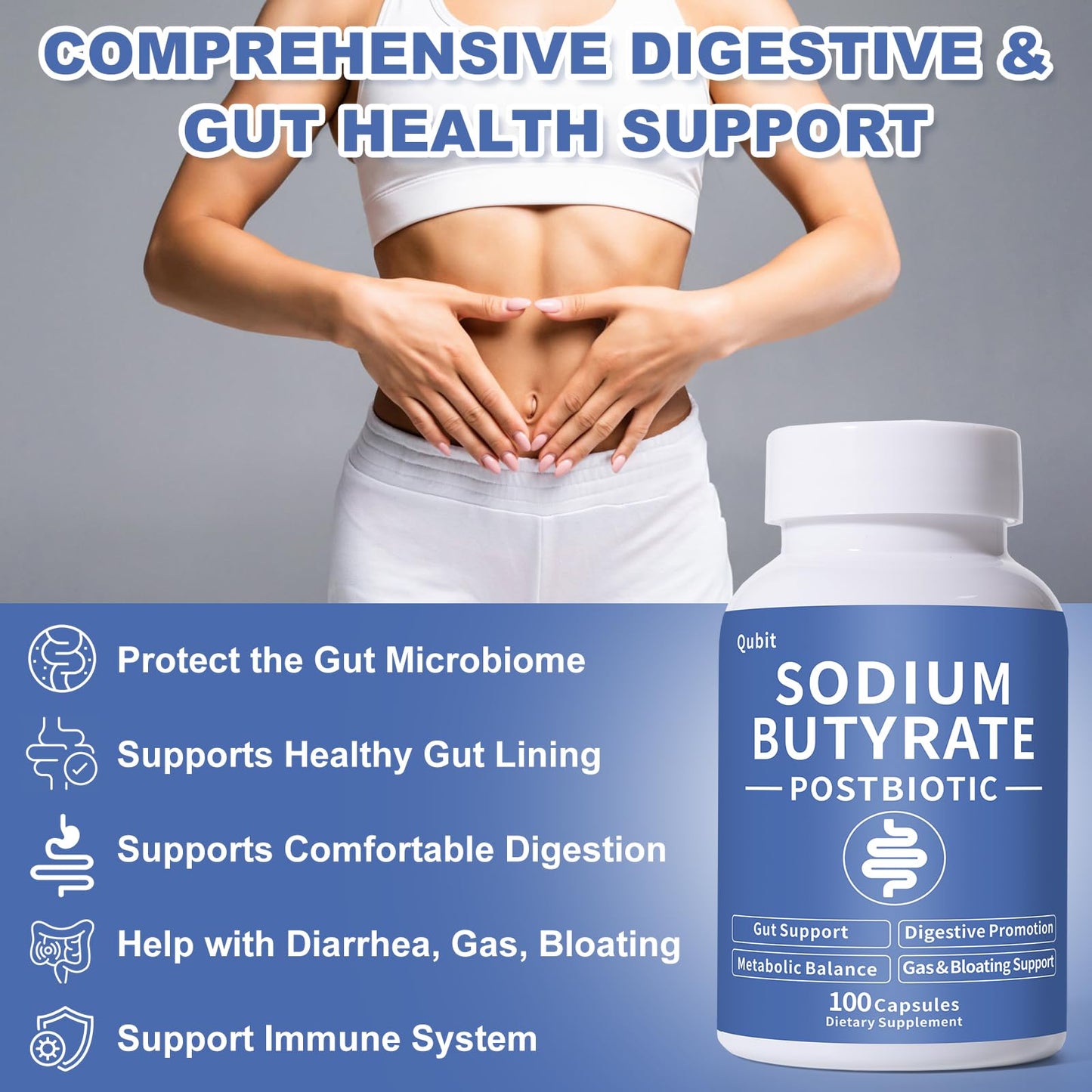 QUBIT Sodium Butyrate Supplement Capsule 100