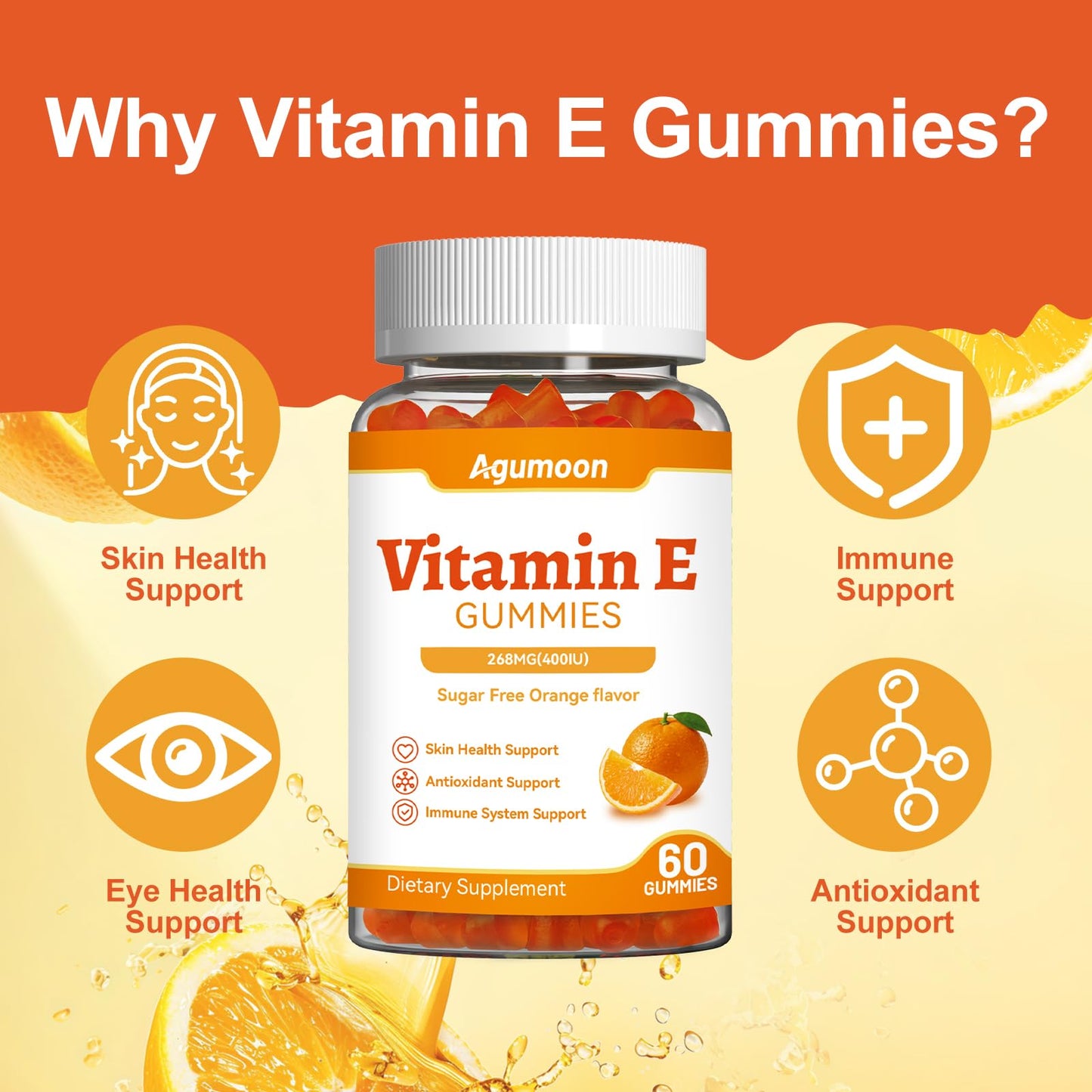 Agumoon Vitamin E Gummies 400 IU, 60 Count