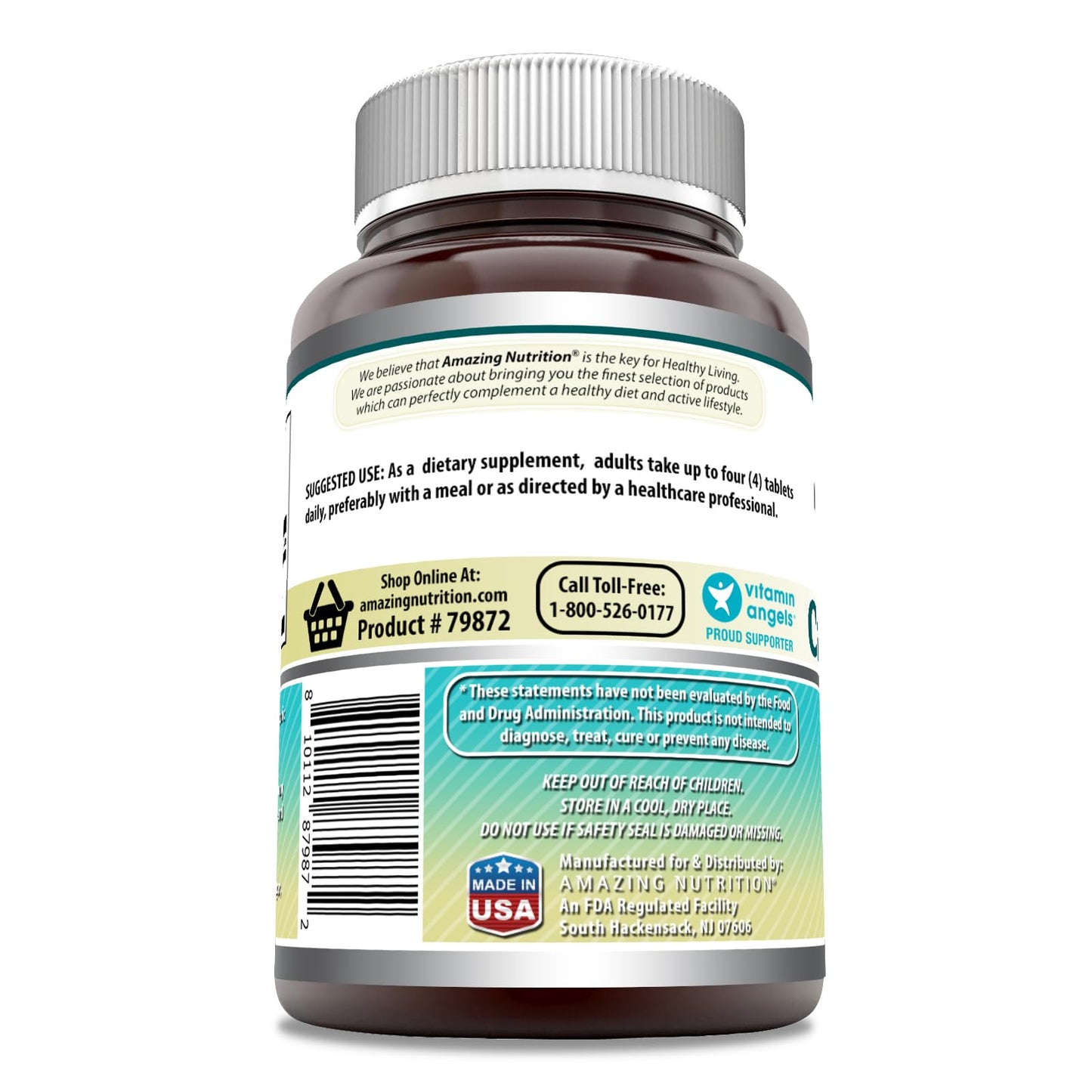 Amazing Nutrition Calcium Citrate Supplement 1000 mg Tablets 120