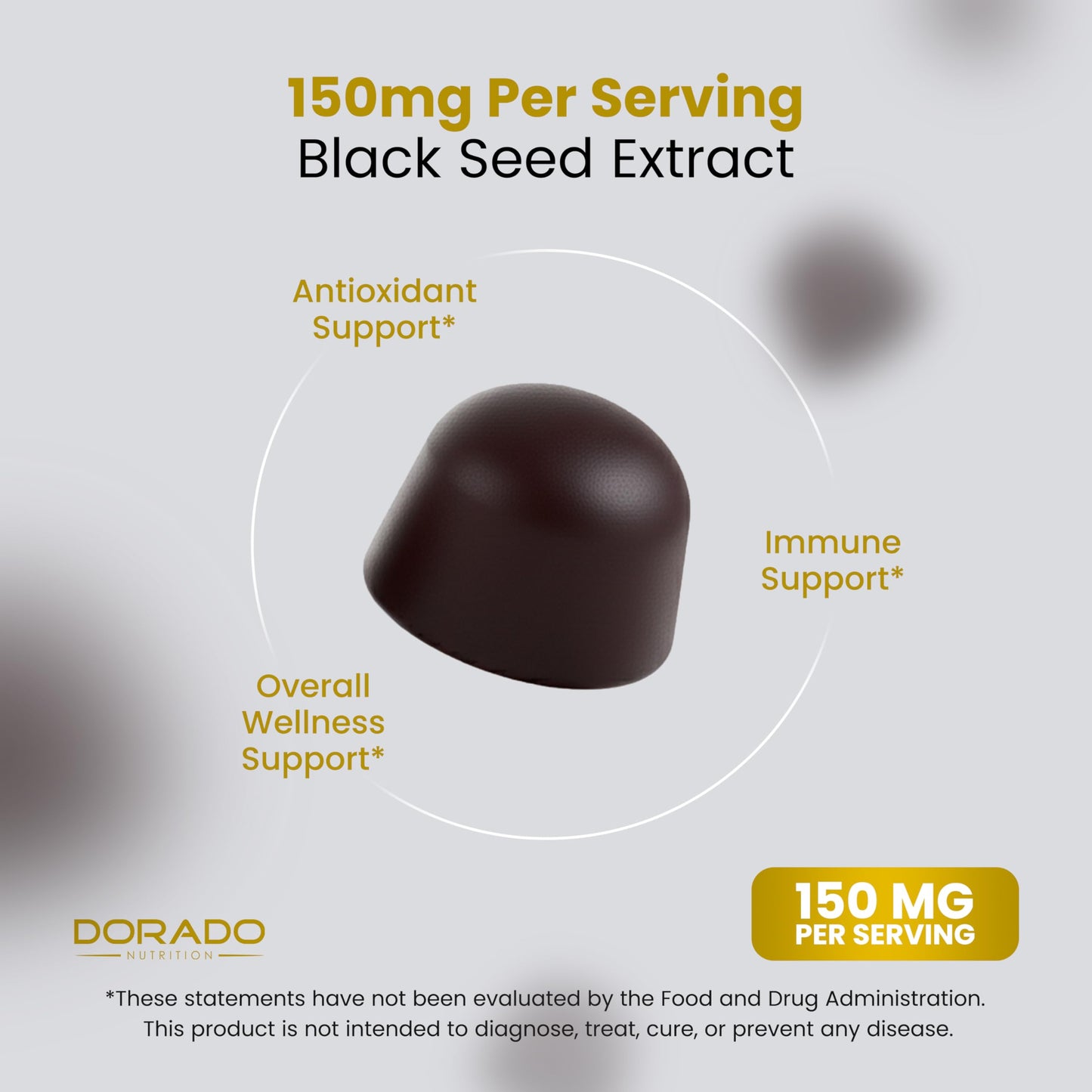 DORADO NUTRITION Black Seed Oil Gummies 60 Count