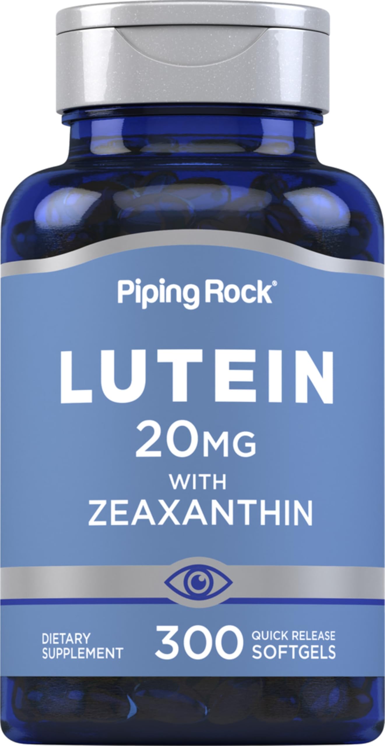 Piping Rock Lutein and Zeaxanthin Supplement 20 mg Softgels 300