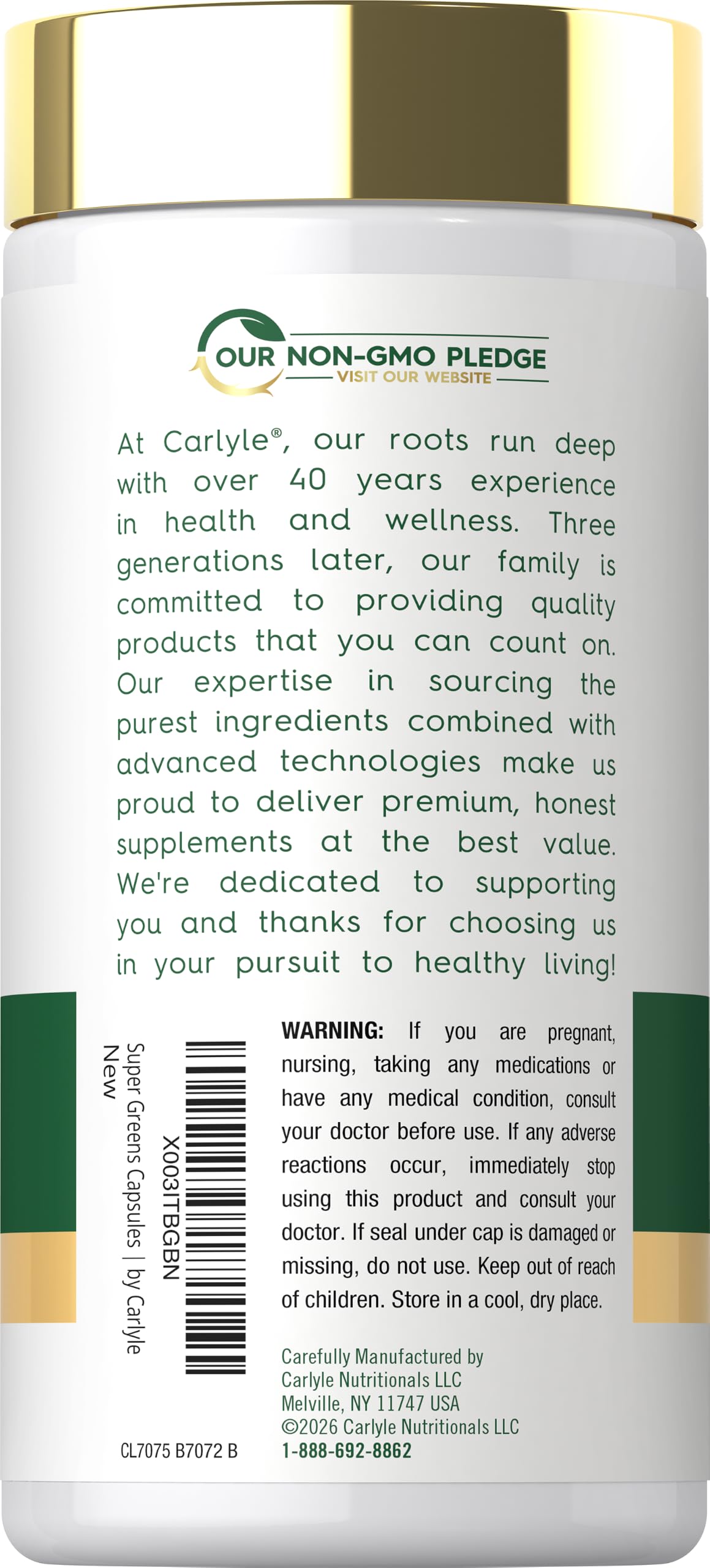 Carlyle Super Greens Capsules 250