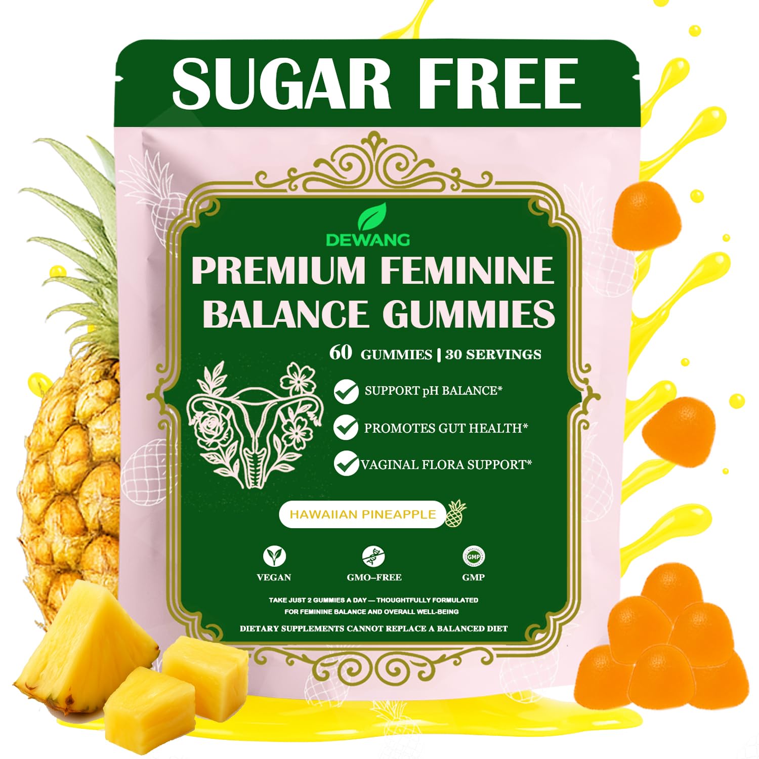 DEWANG Feminine Balance Gummies 60 Count