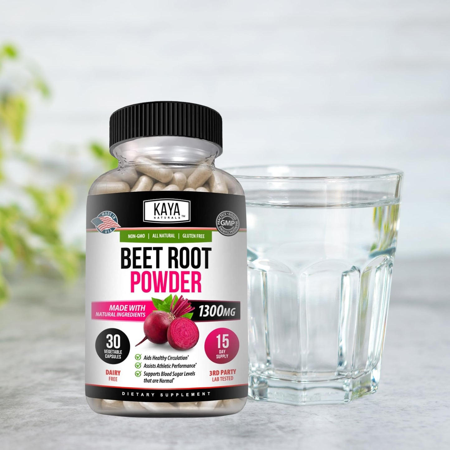 Kaya Naturals Beet Root Powder Capsules 30 Count