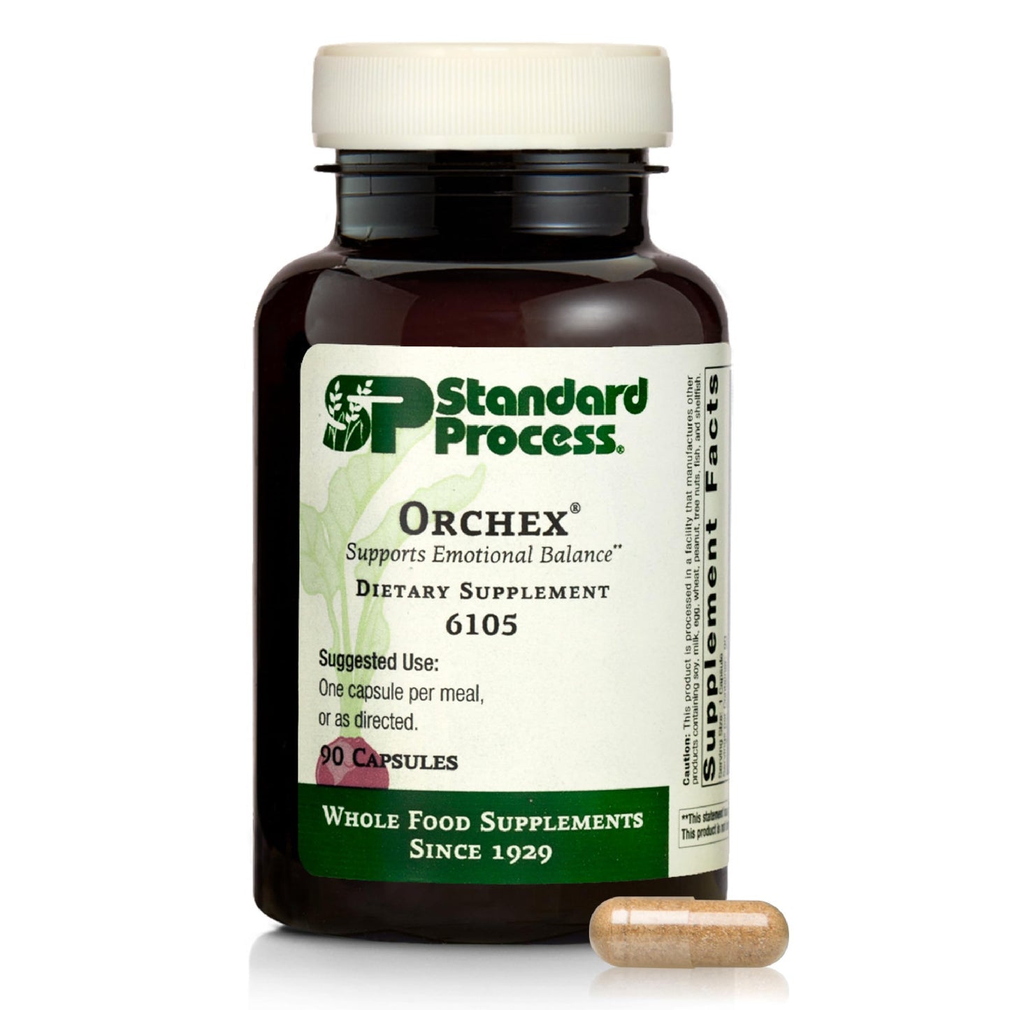 Standard Process Inc Orchex Nervous System Care Supplement - Excellent Source of Niacin and Vitamin B6 - Non-Dairy & Whole Food-Based Capsule, 90 Capsules