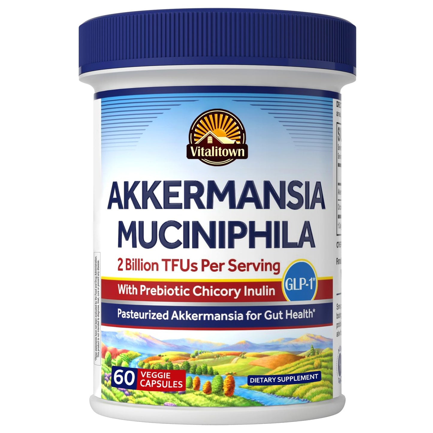 Vitalitown Akkermansia Probiotic GLP-1 with Chicory Inulin Capsule, 60 Count