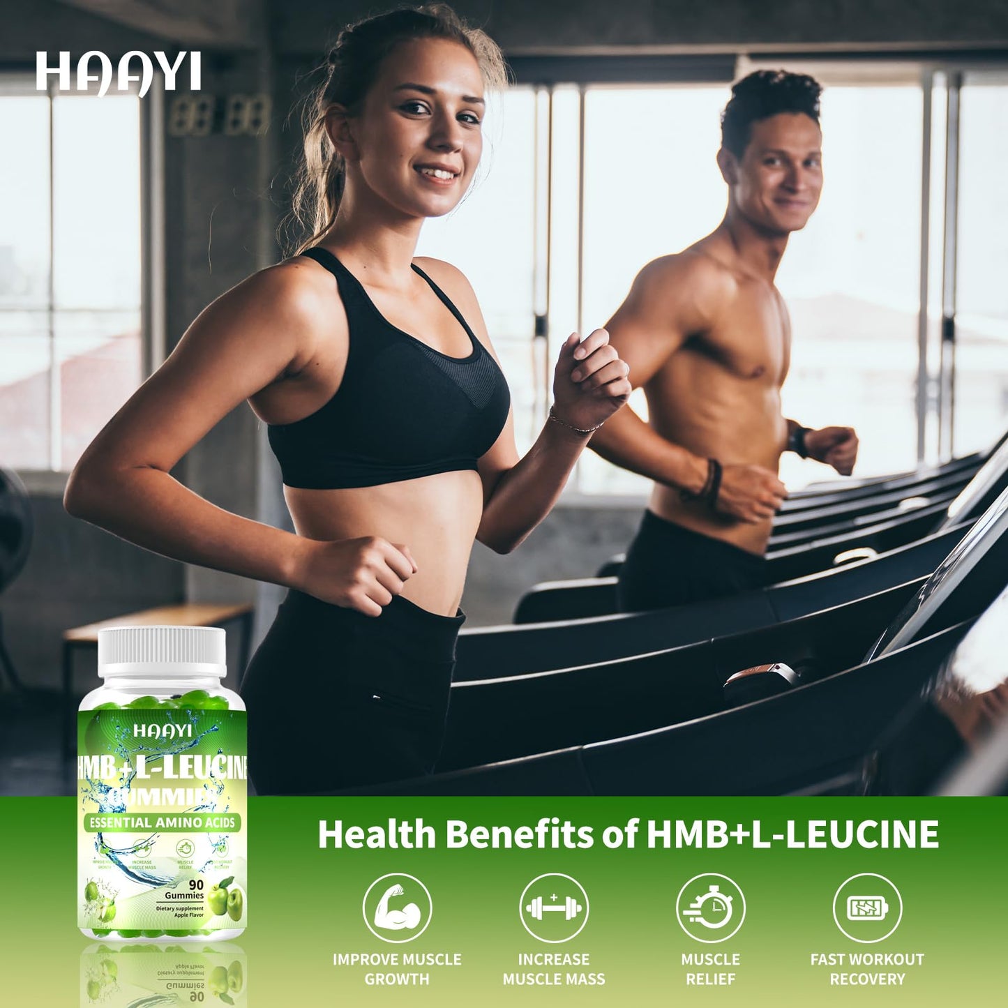 HAAYI HMB and L-Leucine Gummies, 90 Gummies