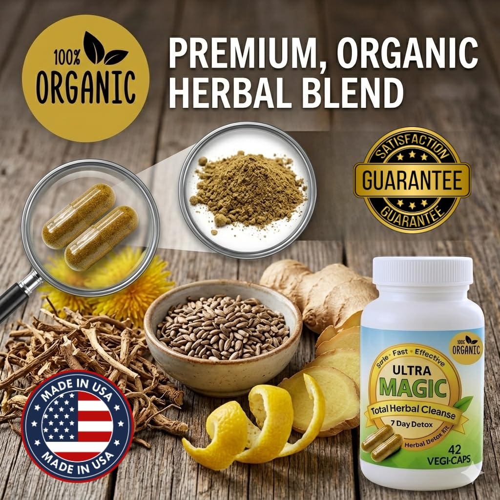 Ultra Magic 7 Day Herbal Toxin Flush & Full Body Detox Cleanse Capsules 42 Count
