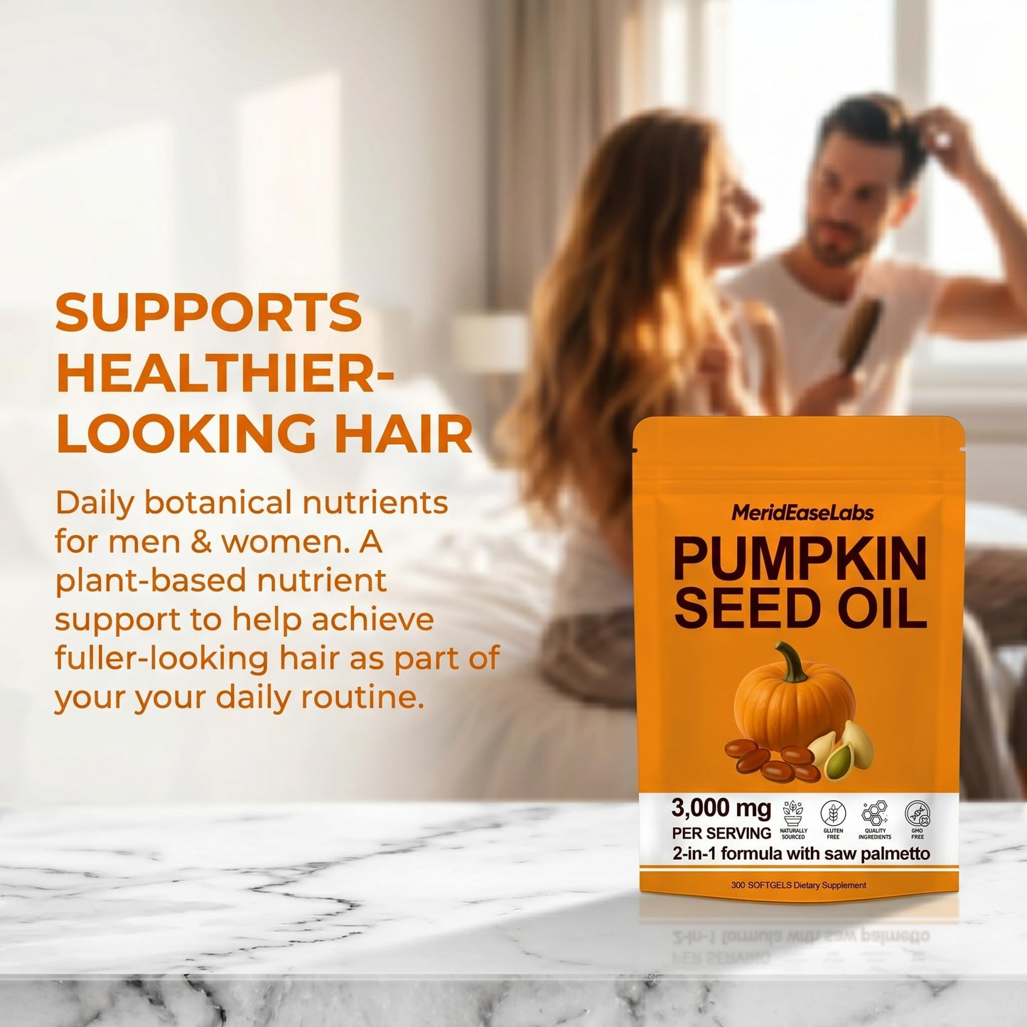 ONAISE Pumpkin Seed Oil with Saw Palmetto, 2-in-1 Formula, 300 Softgels