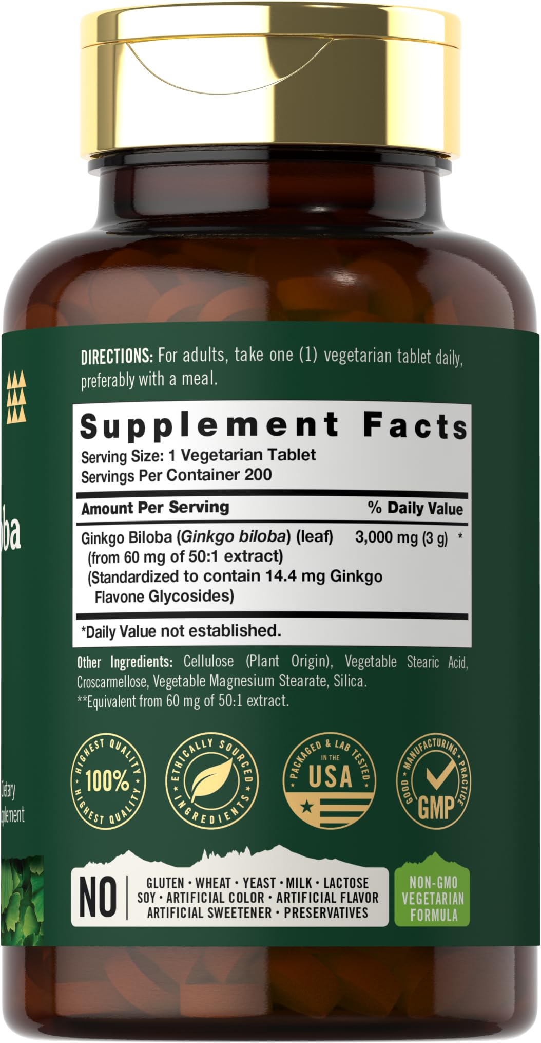 Carlyle Ginkgo Biloba Tablets 200 Count