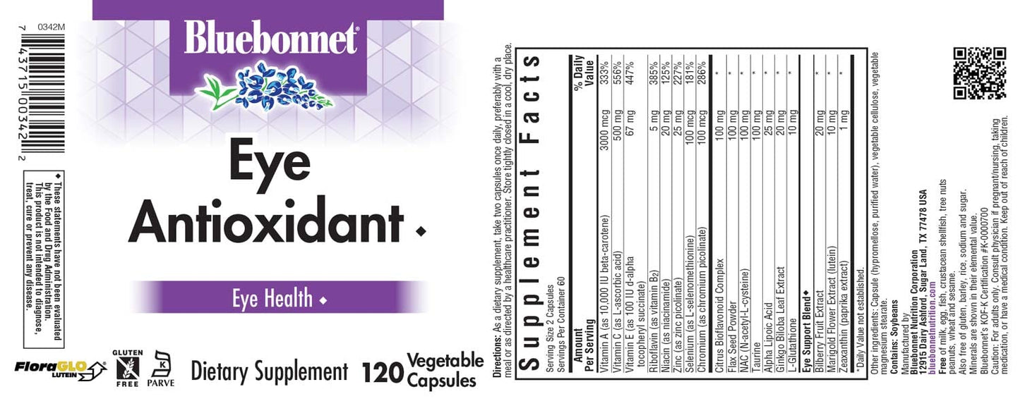BlueBonnet Eye Antioxidant with Zeaxanthin Formula Capsule 120 Count