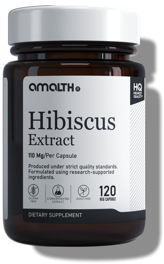 AMALTH Hibiscus Capsules 1000 mg, 120 Veg Capsules
