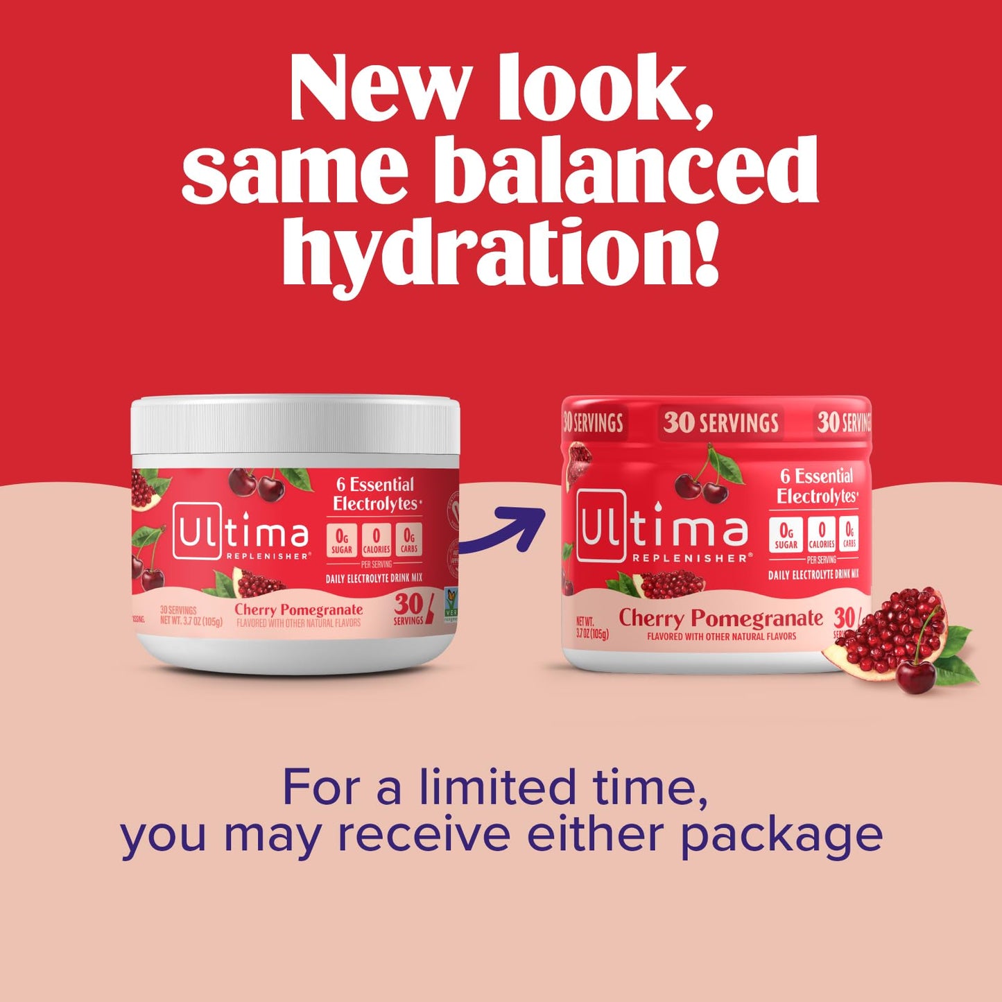 Ultima Replenisher Electrolytes Powder, Cherry Pomegranate, 3.7 oz