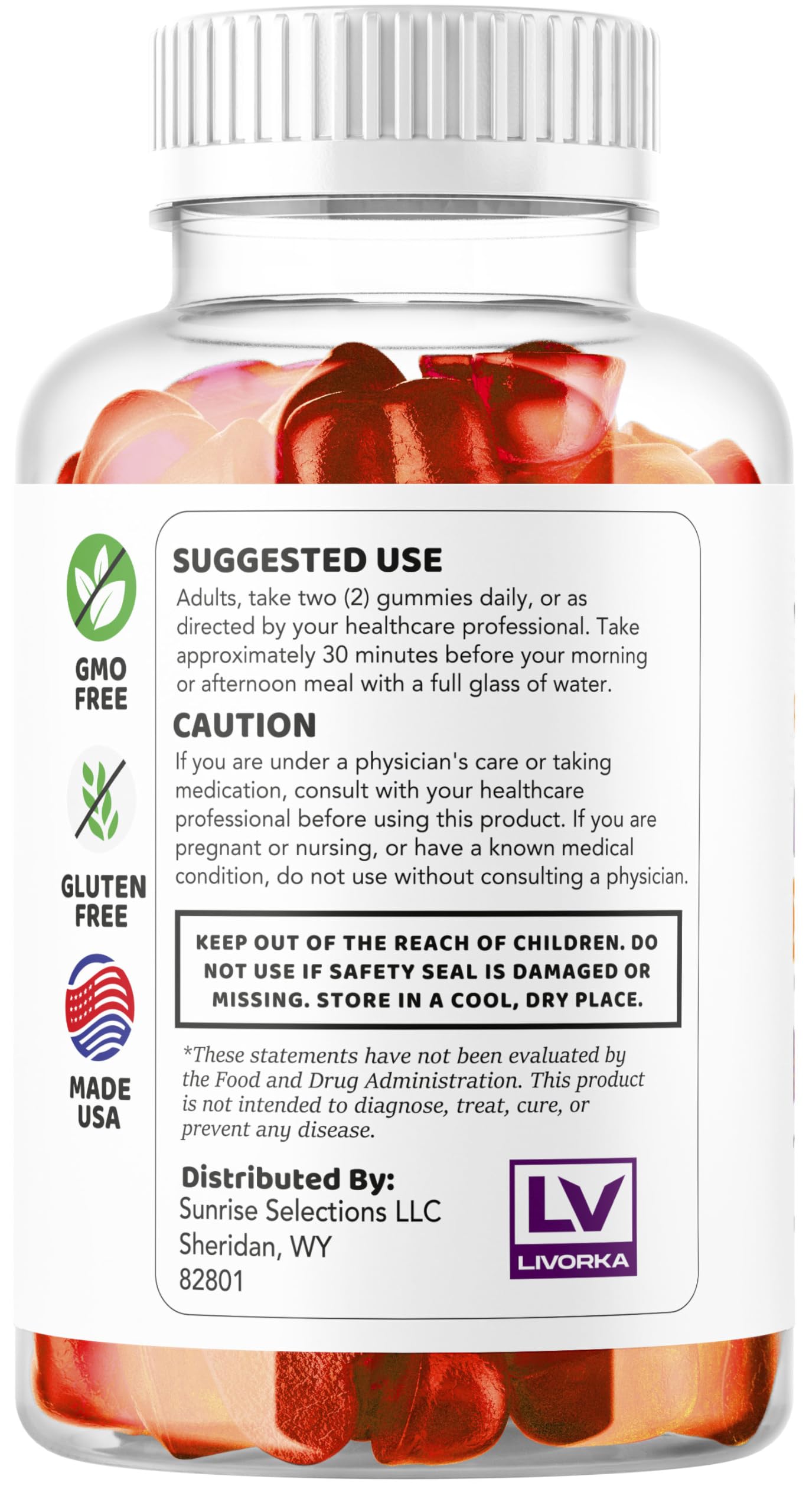 LIVORKA Rapid Ripped Keto ACV Gummies Weight Loss Support 60 Gummies