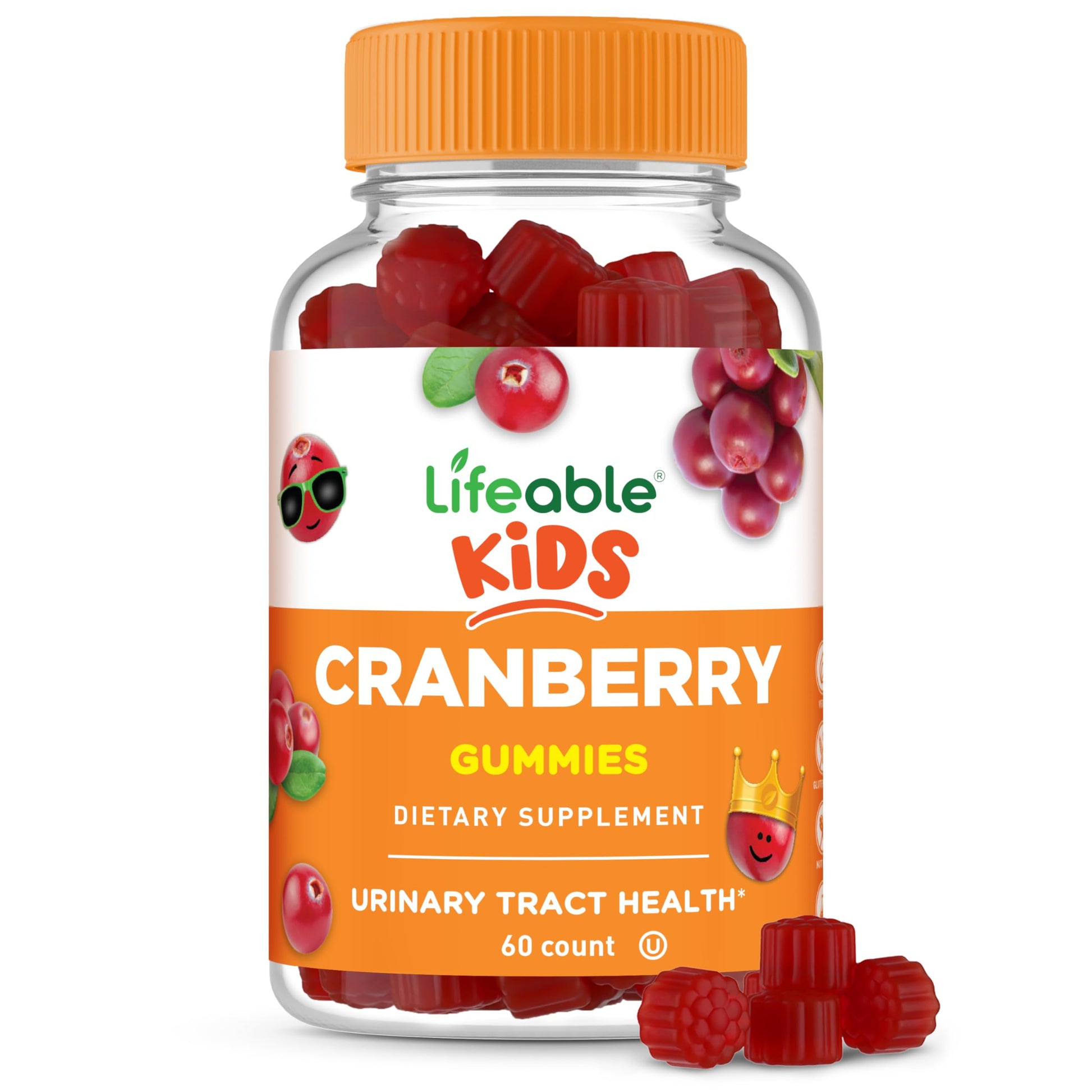 Lifeable Cranberry Gummies for Kids 60 Count
