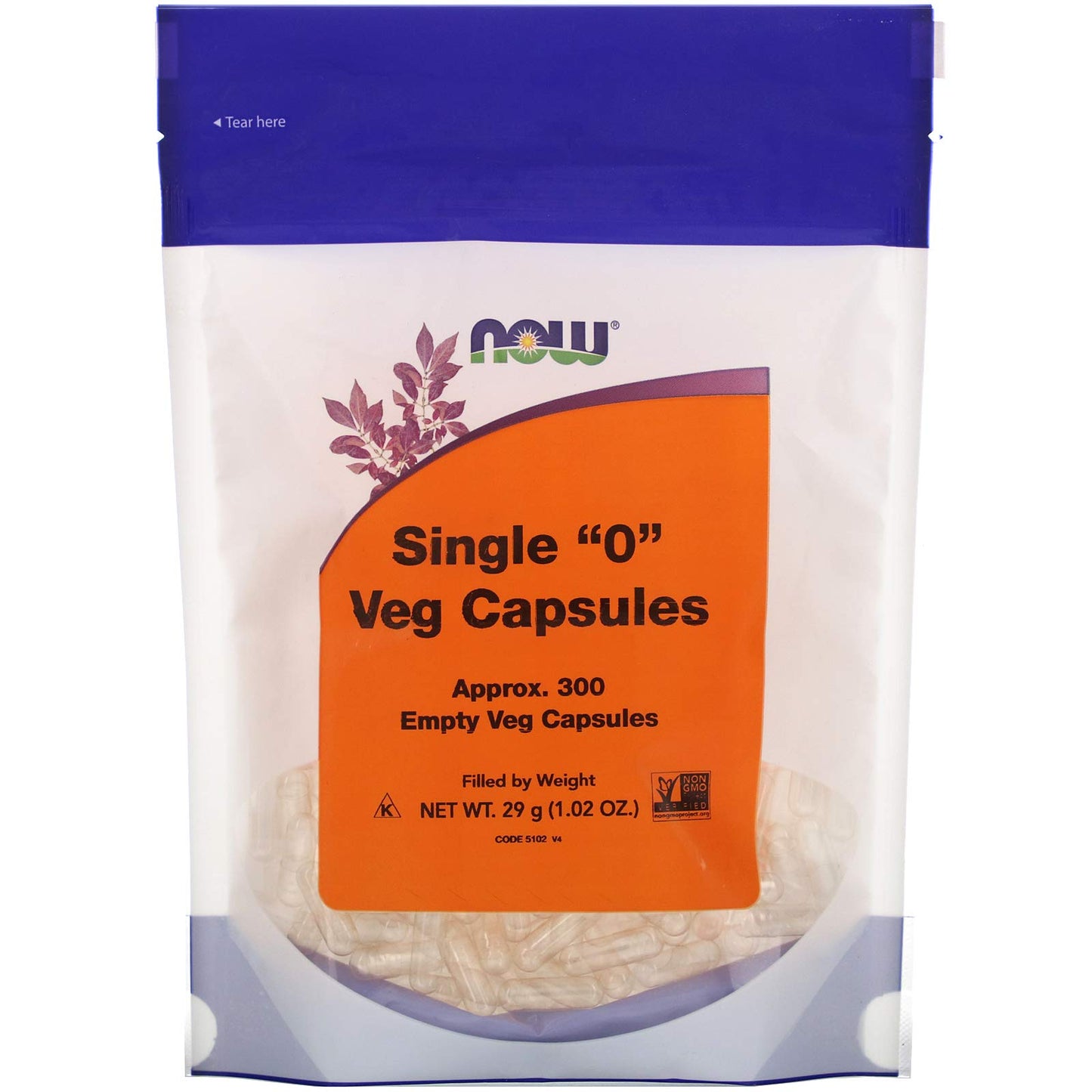 NOW Foods Empty Vegetarian Capsules, 300 Veg Capsules