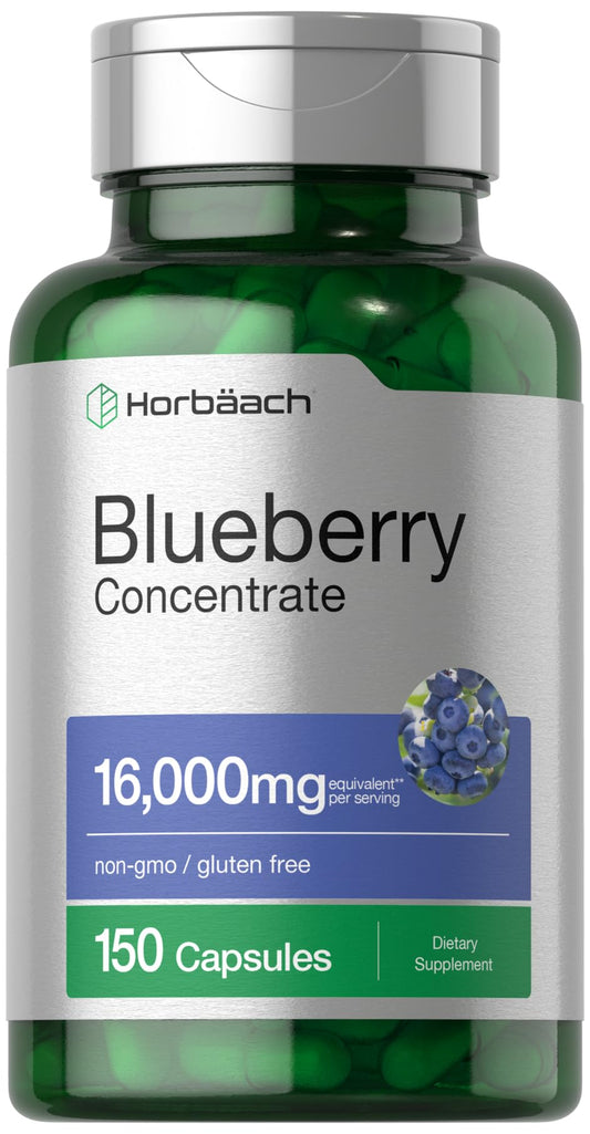 Horbäach Blueberry Extract Supplement Capsules, 150 Capsules