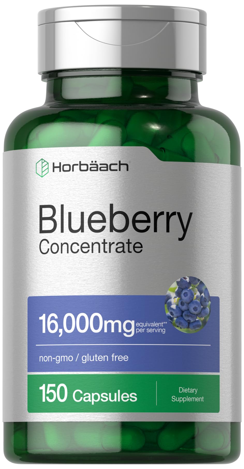 Horbäach Blueberry Concentrate Extract Supplement Capsules 150