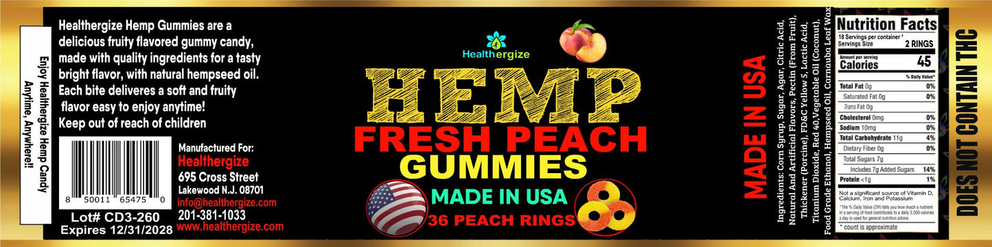 Healthergize Hemp Gummies for Sleep Gummy, 36 Count