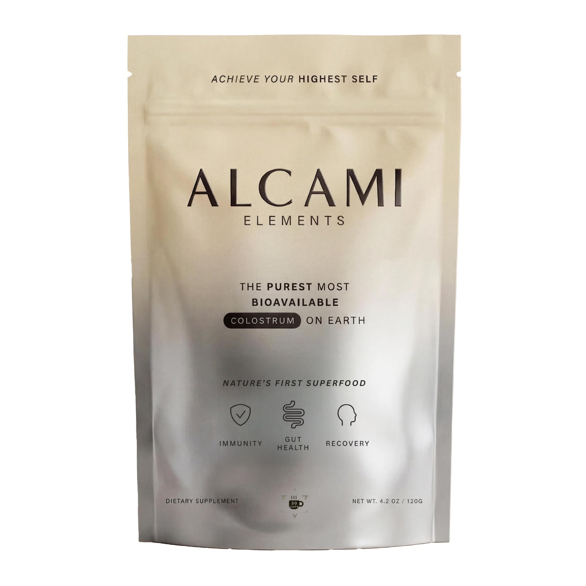 alcami elements Premium New Zealand Grass-Fed Colostrum Powder for Immune System, Gut Health & Athletic Recovery, 4.3 Ounce