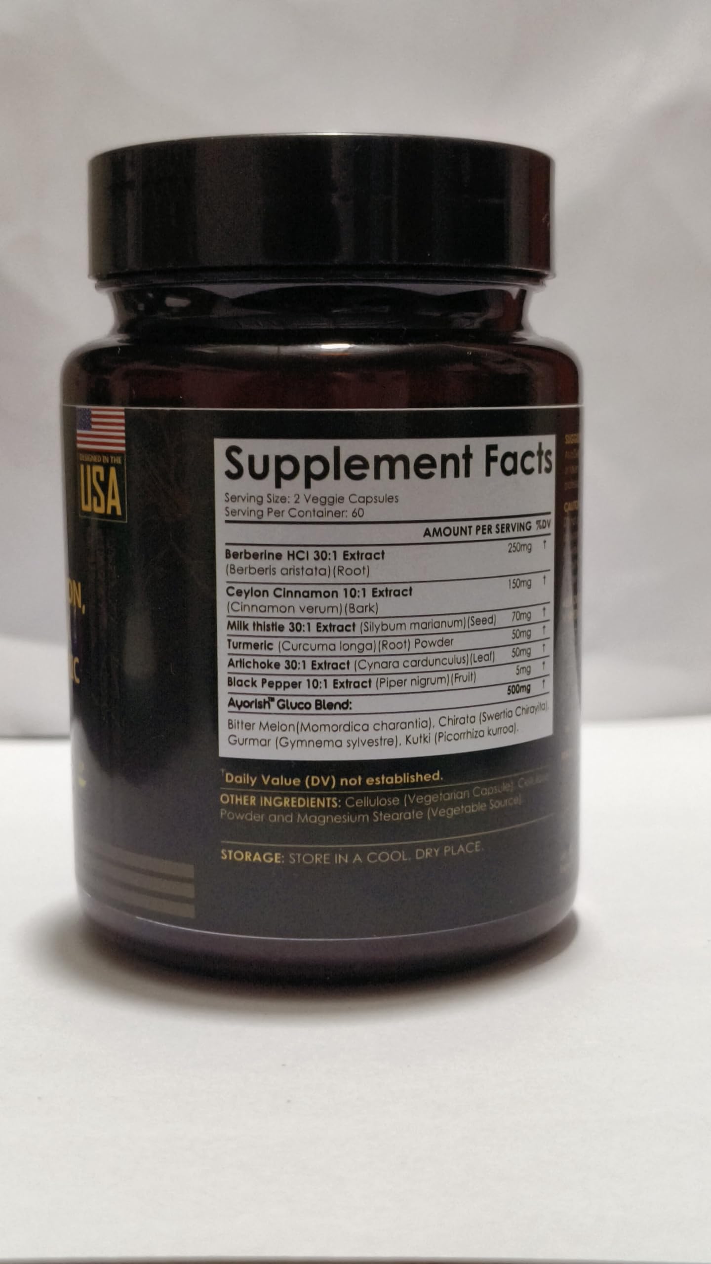 Ayorish Berberine with Ceylon Cinnamon, Milk Thistle & Turmeric, 120 Capsules