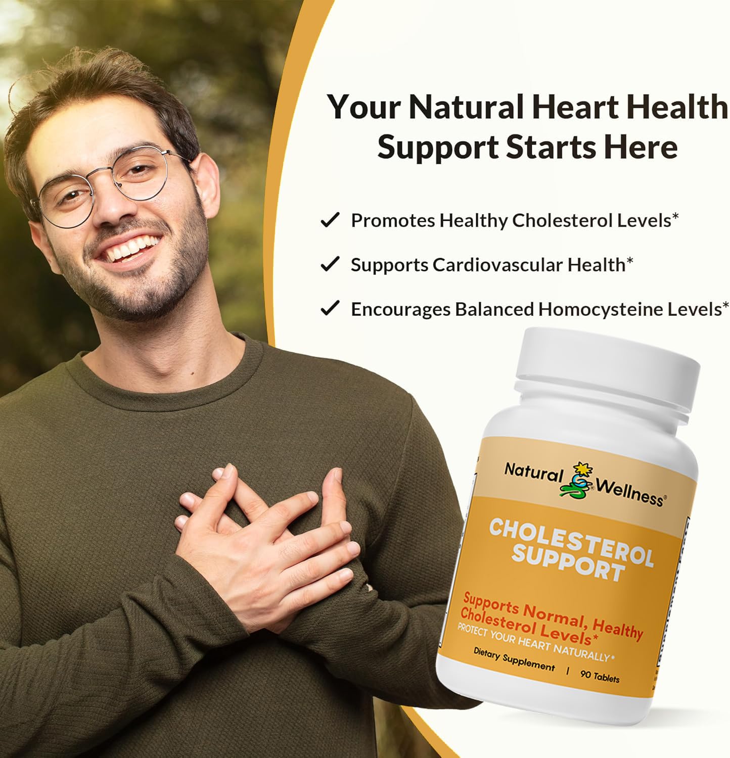 Natural Wellness Cholesterol Support Tablets 1 Count