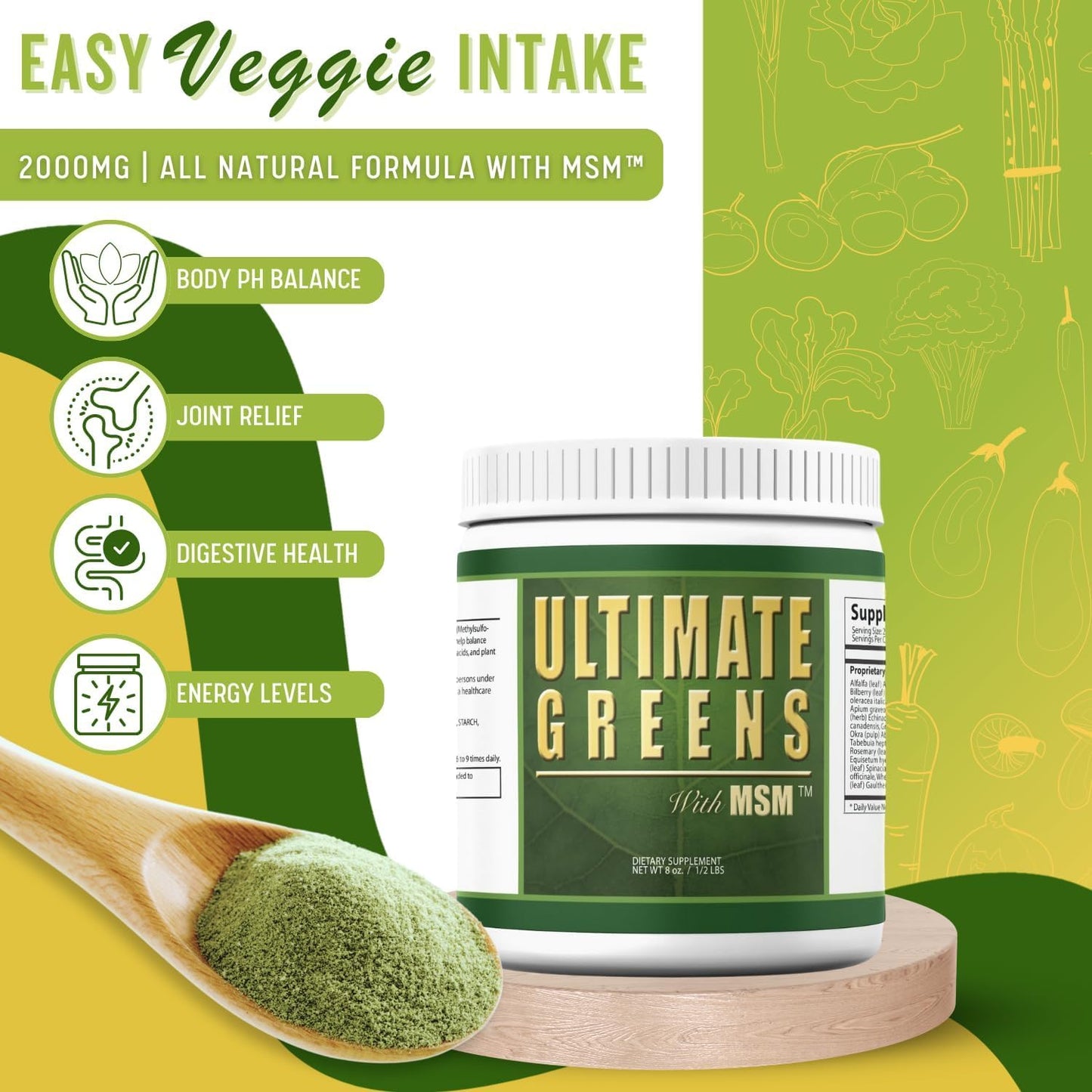 Daily Health Ultimate Greens with MSM Powder 48 oz