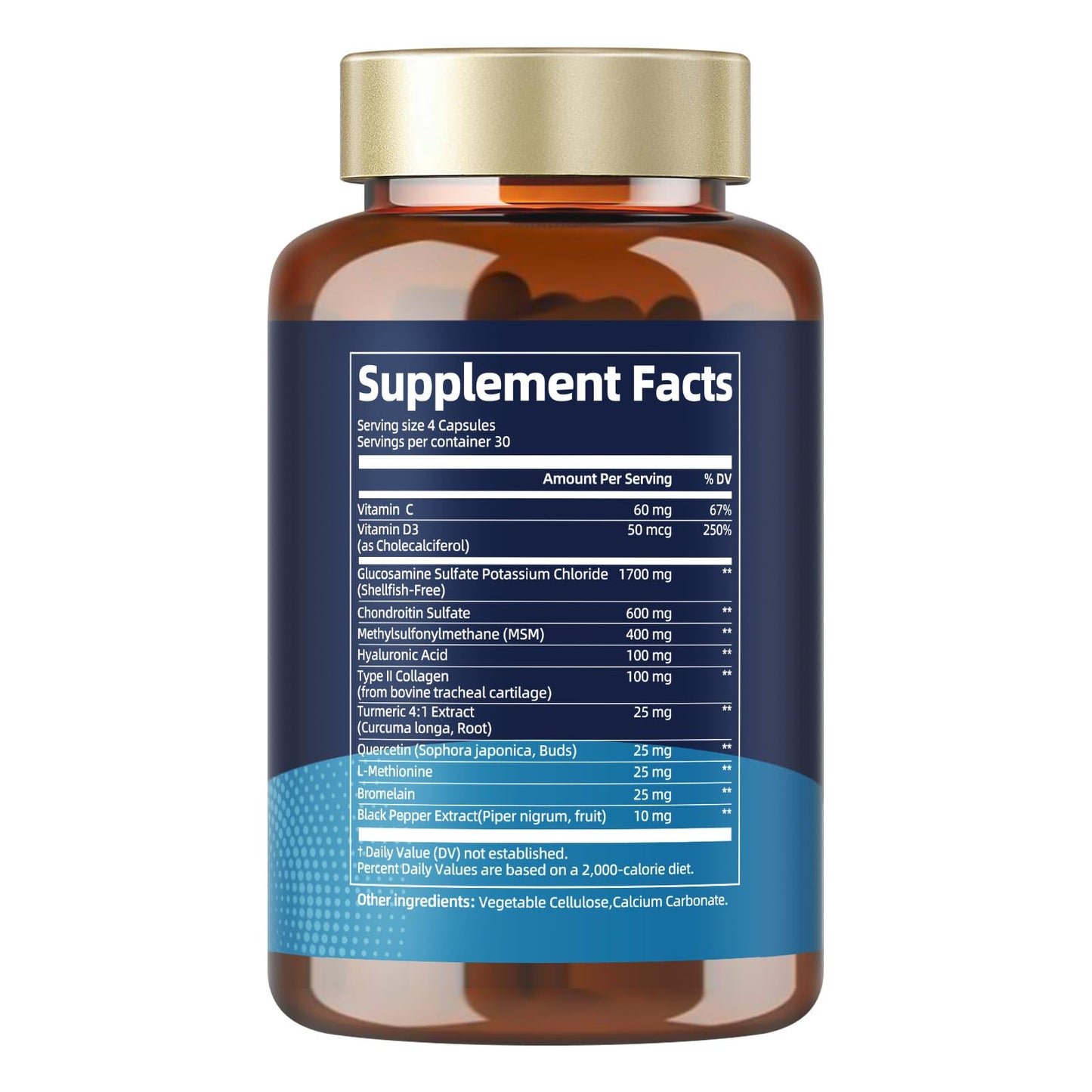 Totaria Liposomal Glucosamine Chondroitin MSM Collagen Joint Support Supplement, 120 Capsules