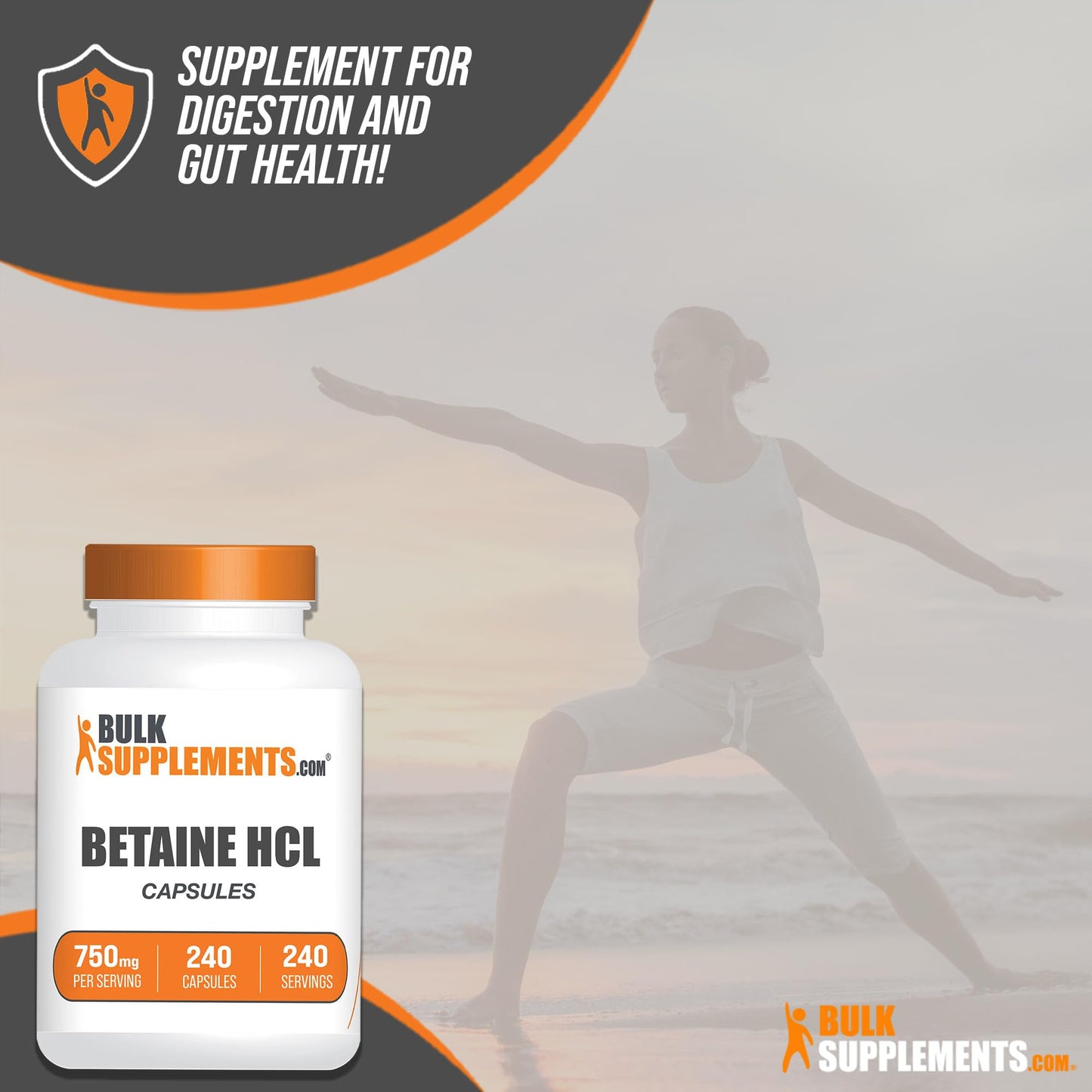 BulkSupplements Betaine HCl 750mg 240 Capsules