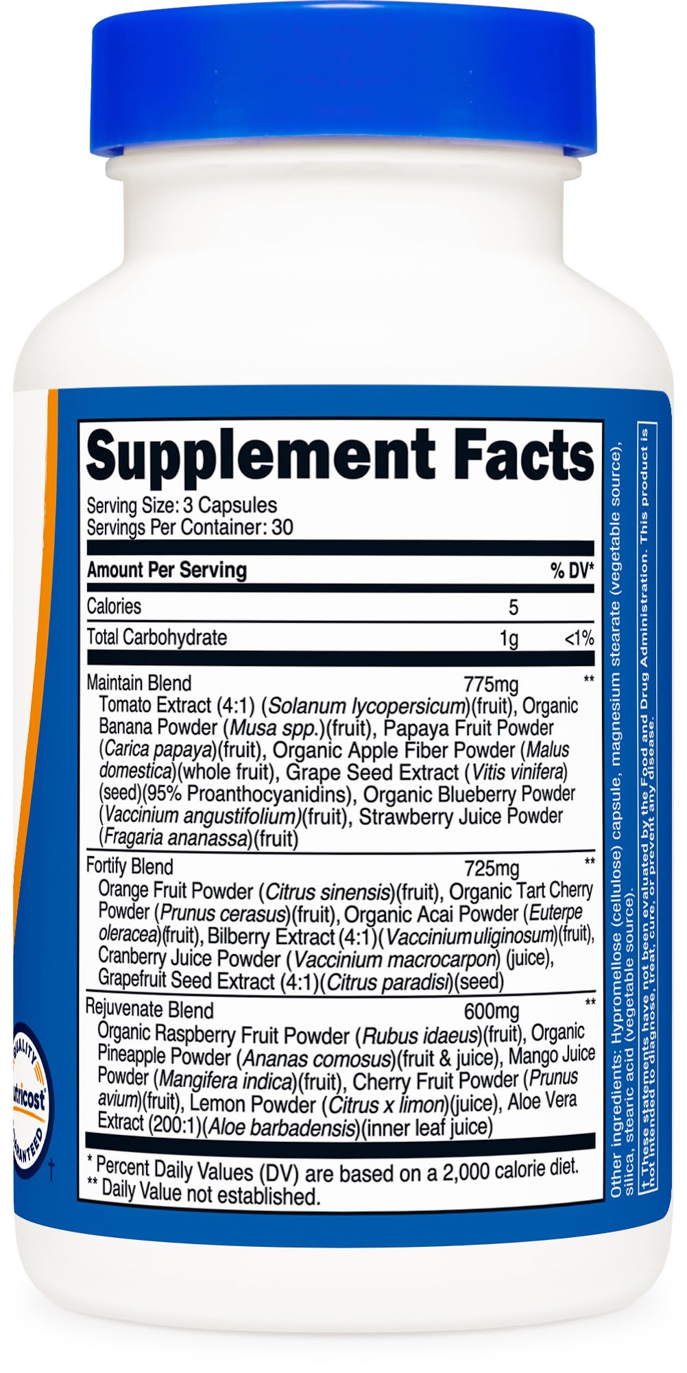 Nutricost Daily Fruits (18 Fruits Blend) 90 Capsules