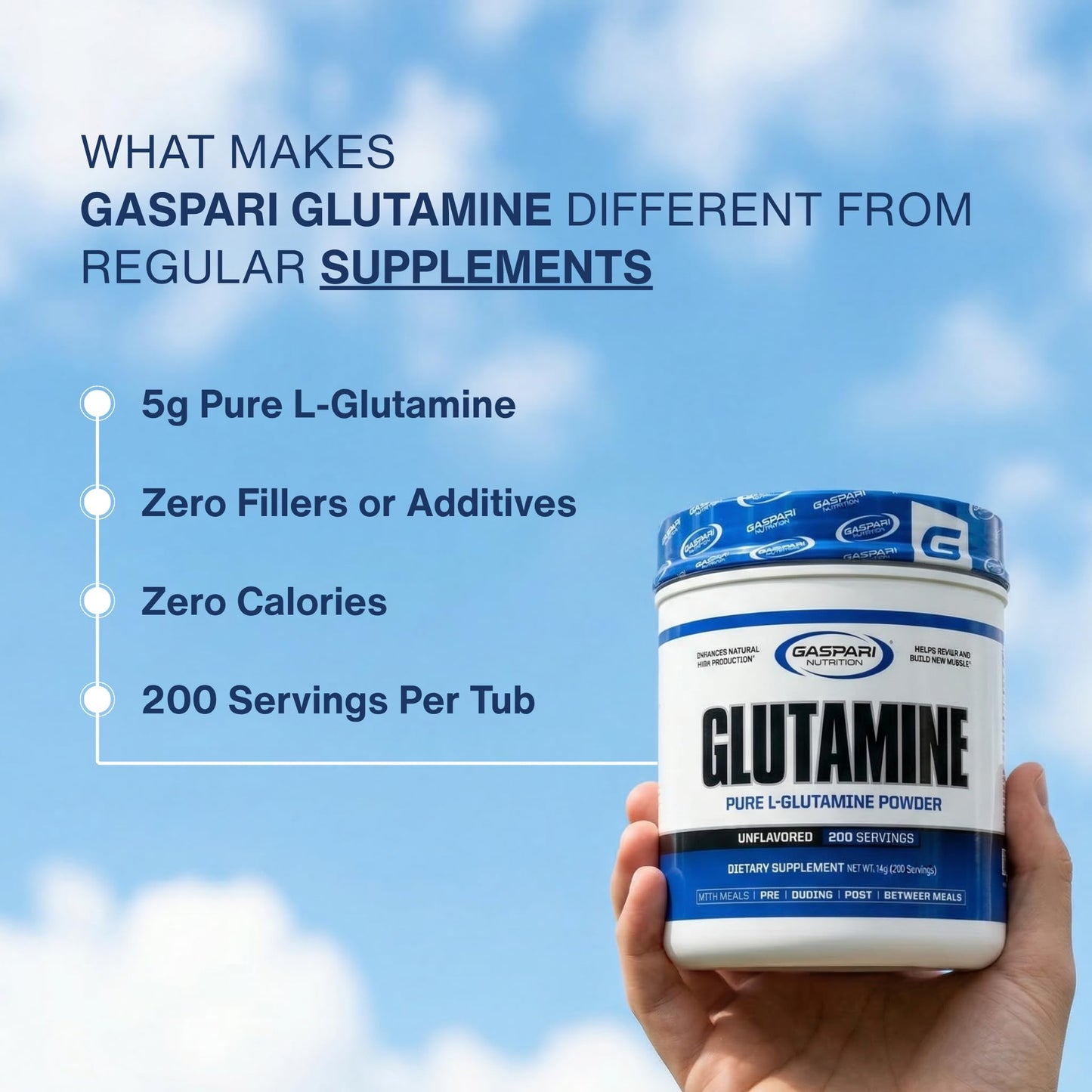 Gaspari Nutrition Glutamine Pure L-Glutamine Powder 10.5822
