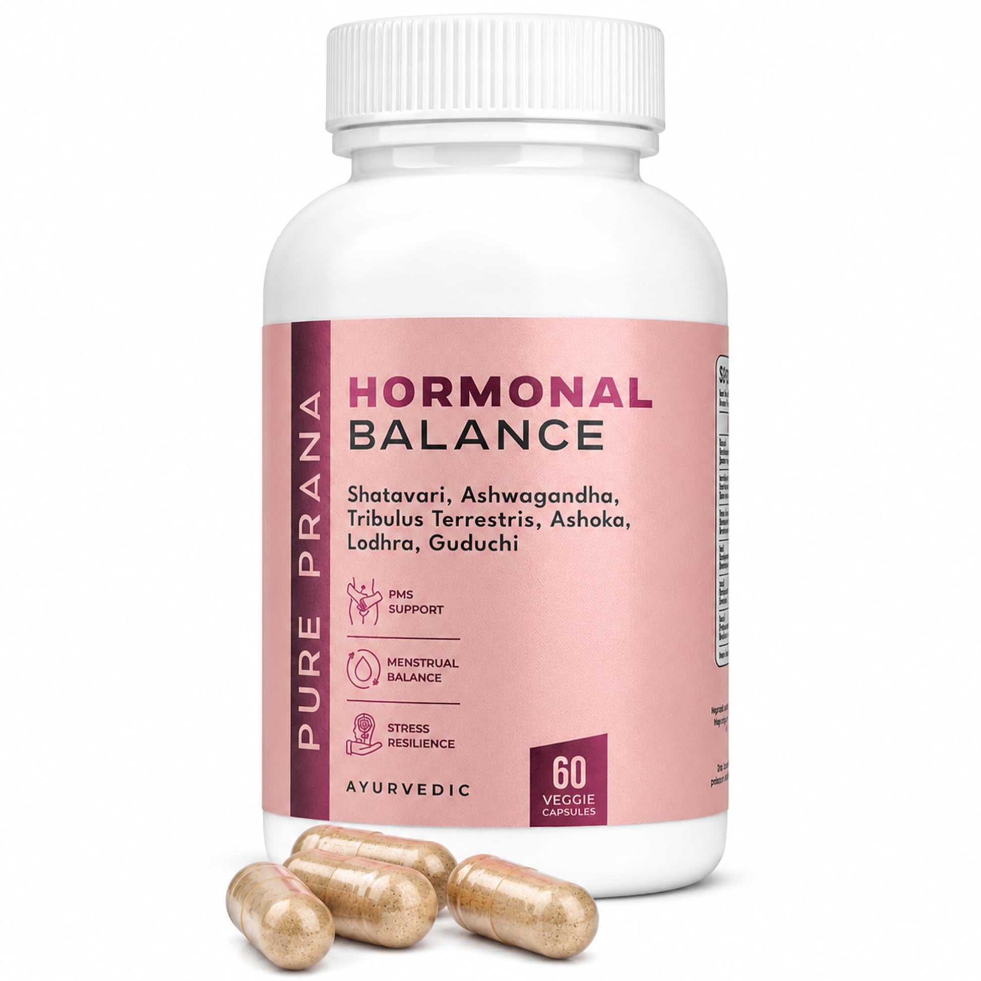Pure Prana Shatavari Capsules for Women, Hormone Balance & PMS Relief, 60 Capsules