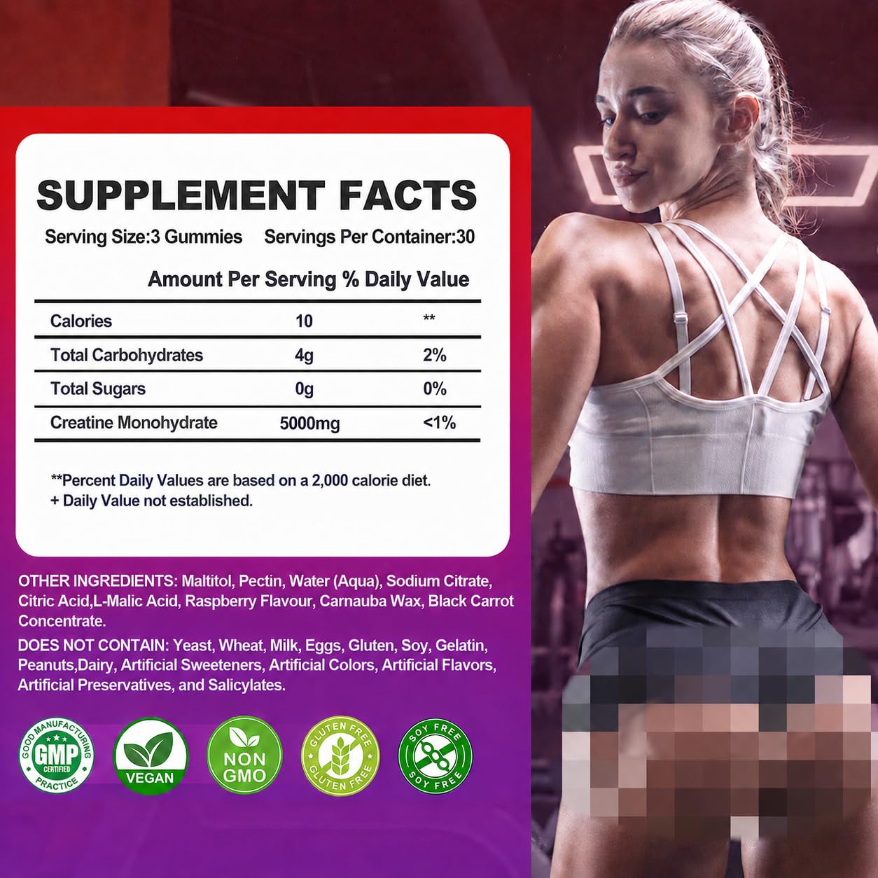 Swiss Bioenergetics Creatine Monohydrate Gummies, 180 Gummies