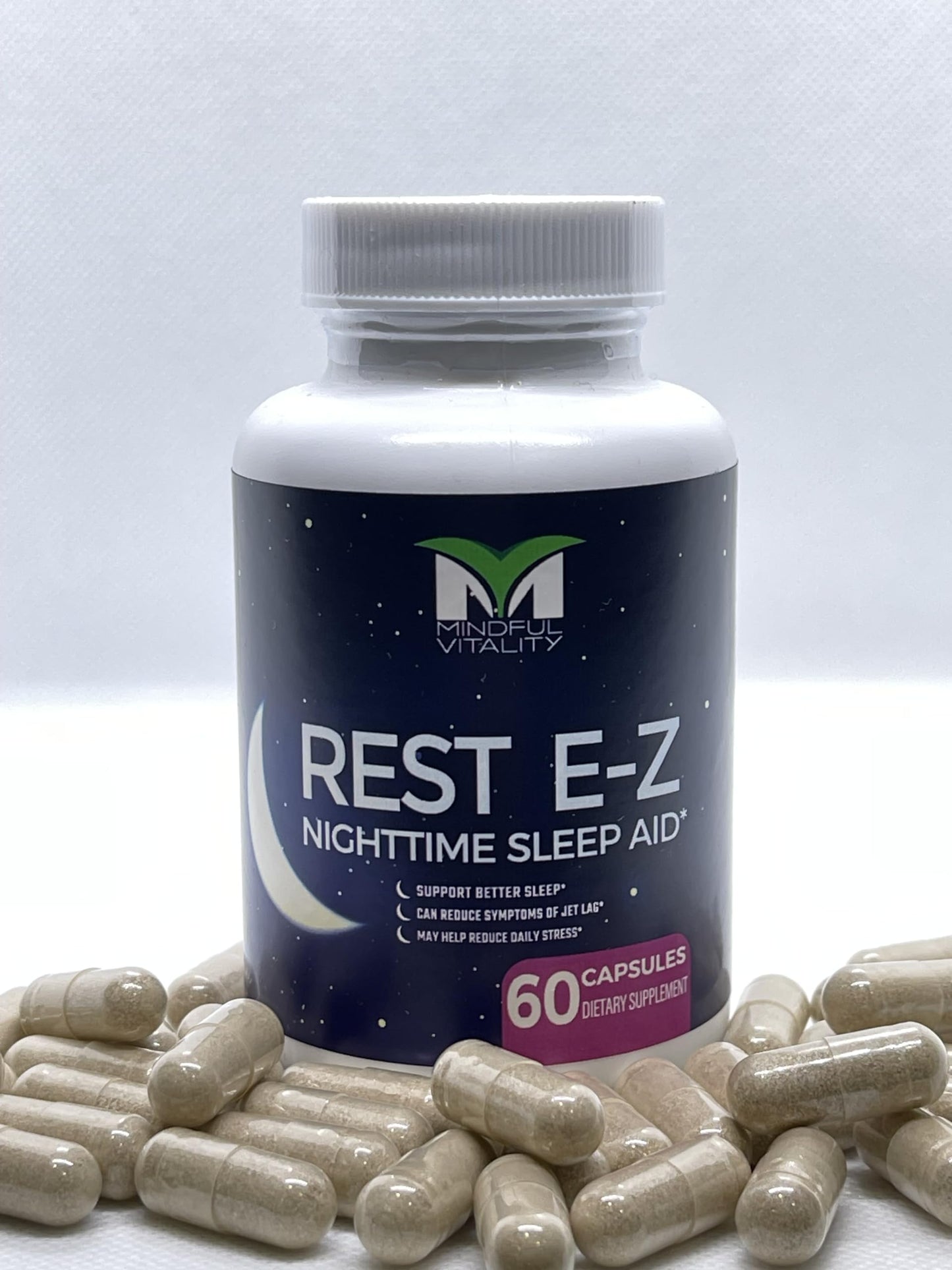 Mindful Vitality Rest E-Z Natural Sleep Aid 60 Capsules
