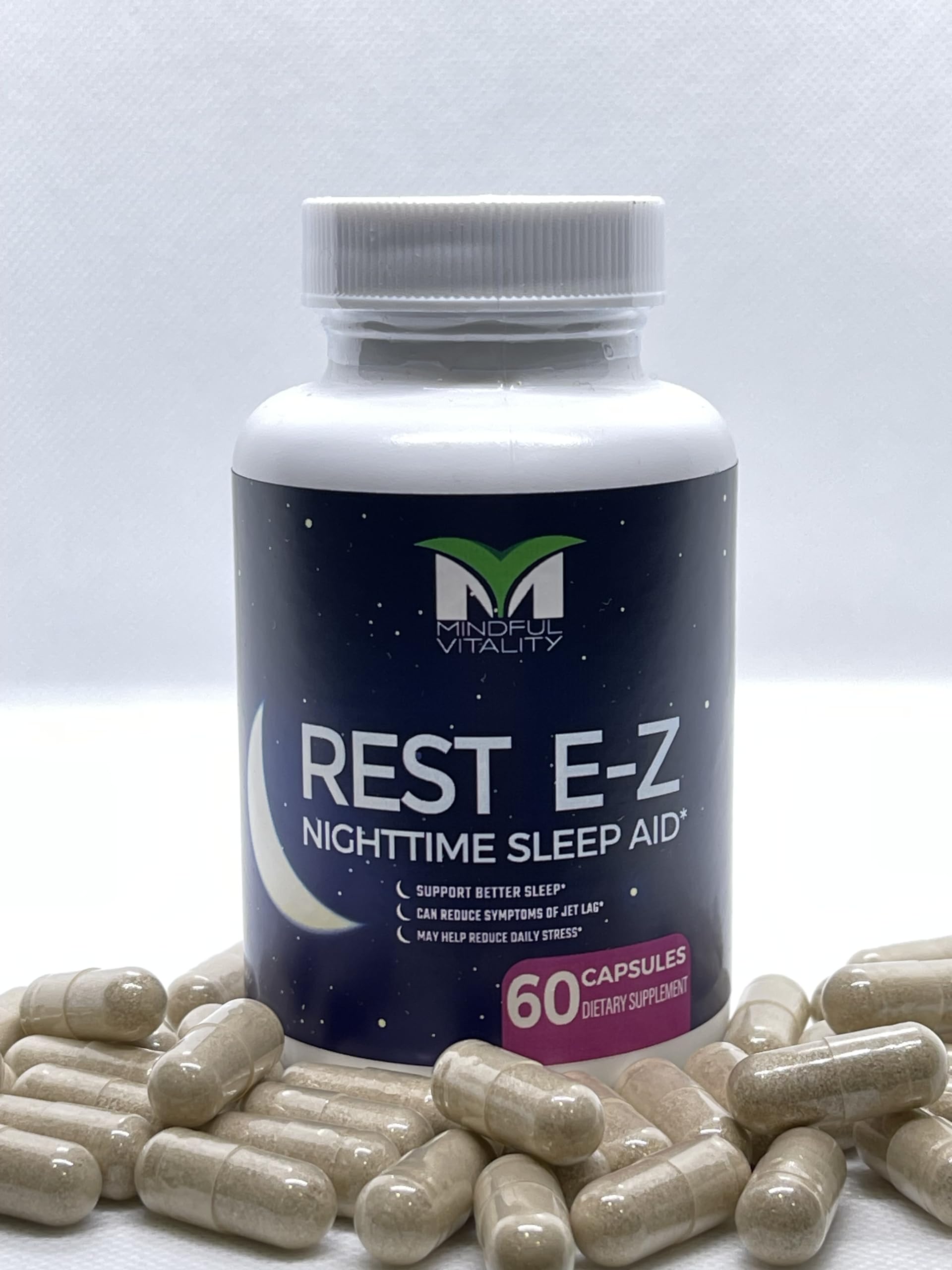 Mindful Vitality Rest E-Z Natural Sleep Aid 60 Capsules