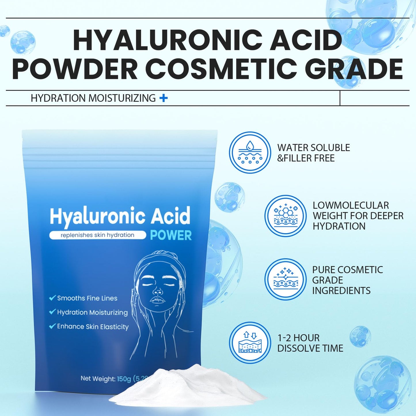AQILUN Hyaluronic Acid Powder 3.5274 2 Pack