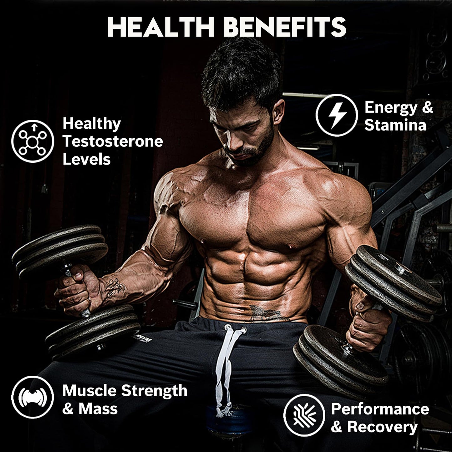 Vesmeris Testosterone Booster for Men - 16-in-1 Complex Male Enhancing Supplement - Tongkat Ali, Fenugreek, Horny Goat Weed - Natural Workout Supplement for Energy, Stamina, Muscle, Strength & Drive - 120 Capsules