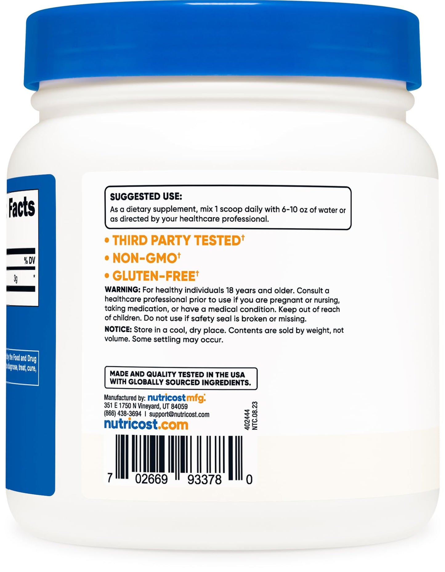 Nutricost L-Citrulline (Base) Powder, 3 Bottles