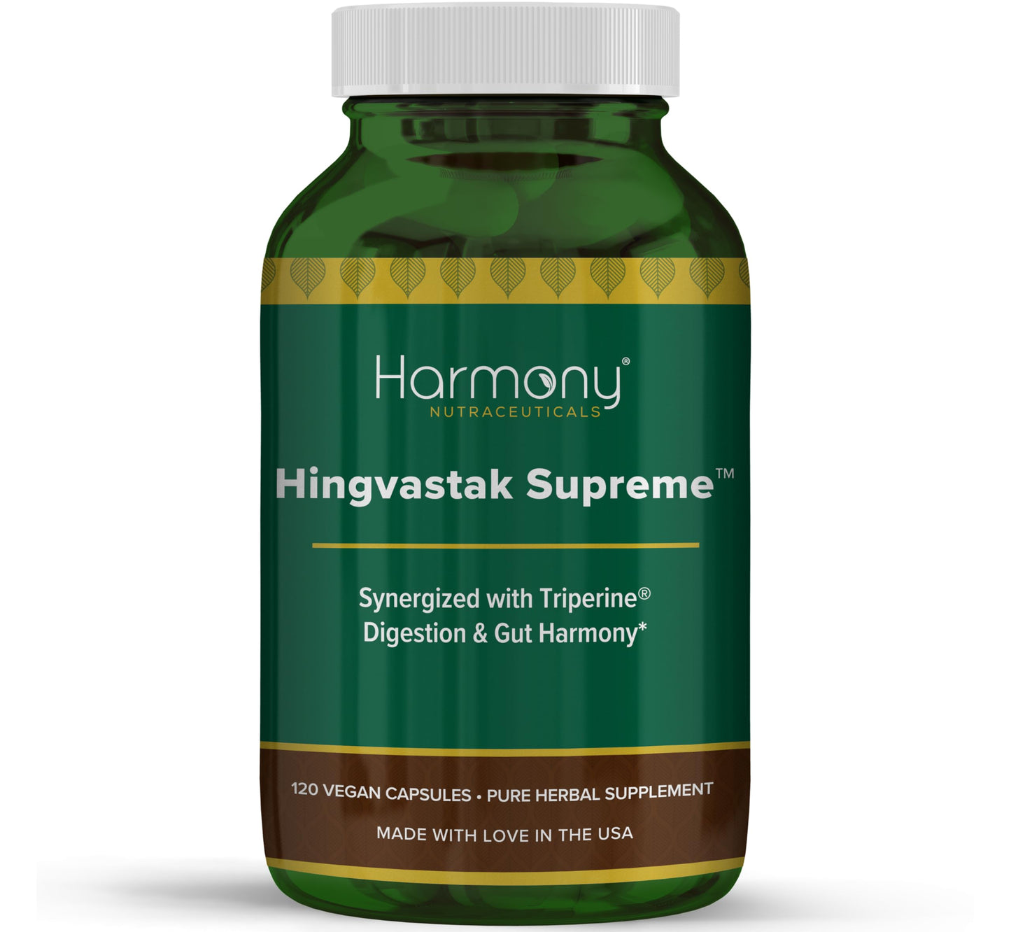 Harmony Nutraceuticals Hingvastak Supreme Ayurvedic Digestive Balance & Gut Harmony Blend with Triperine, Capsules, 120 Count