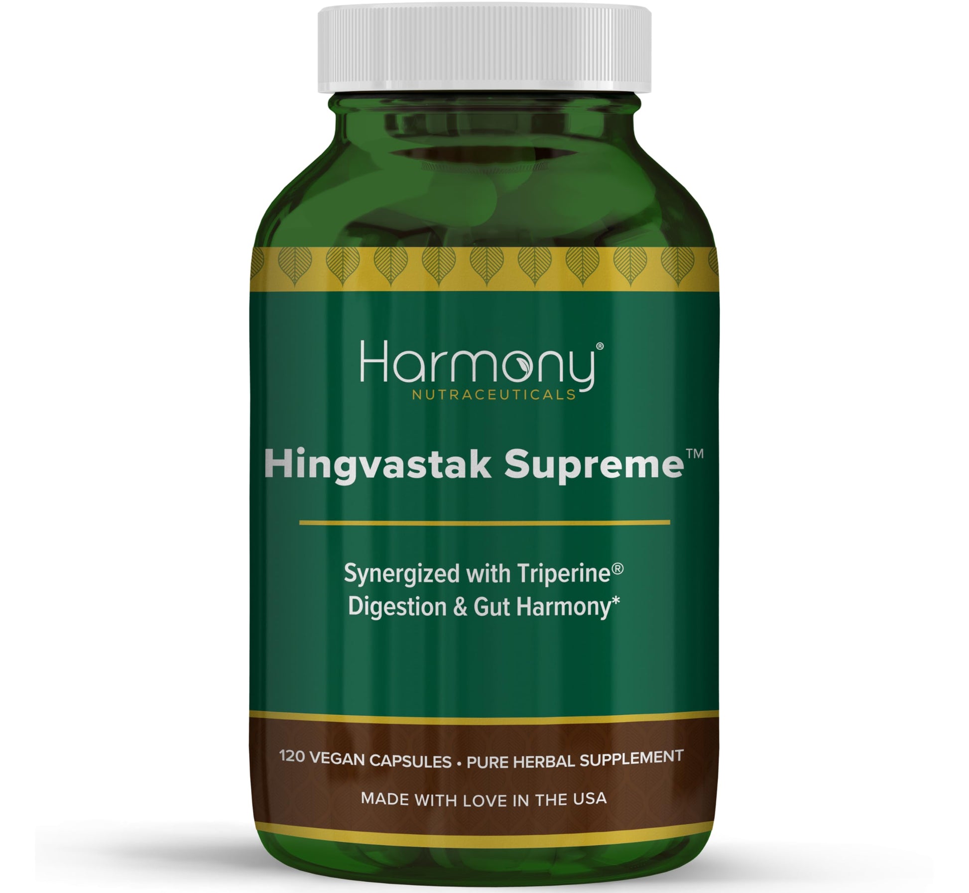 Harmony Nutraceuticals Hingvastak Supreme Ayurvedic Digestive Balance & Gut Harmony Blend with Triperine, Capsules, 120 Count