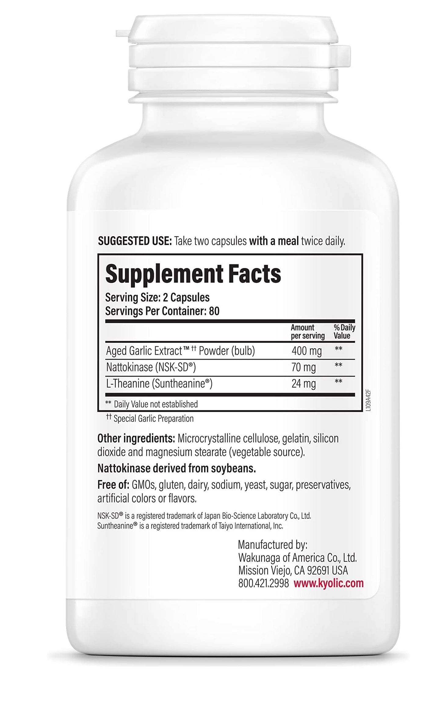 Kyolic Aged Garlic Extract Formula 109 Capsules 160 Count
