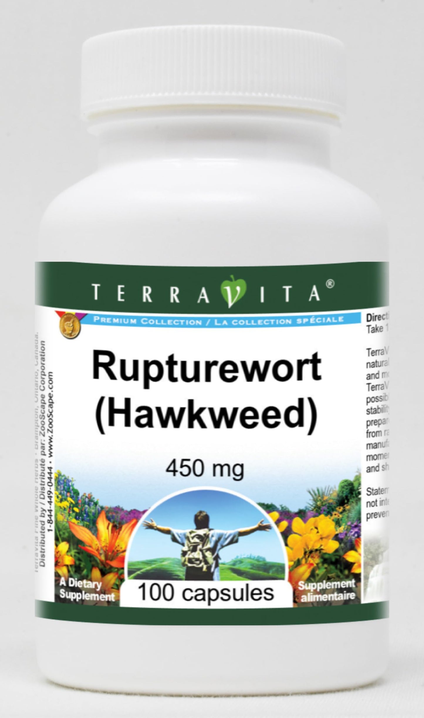 Terravita Rupturewort (Hawkweed) 450 mg Capsules 300 Count