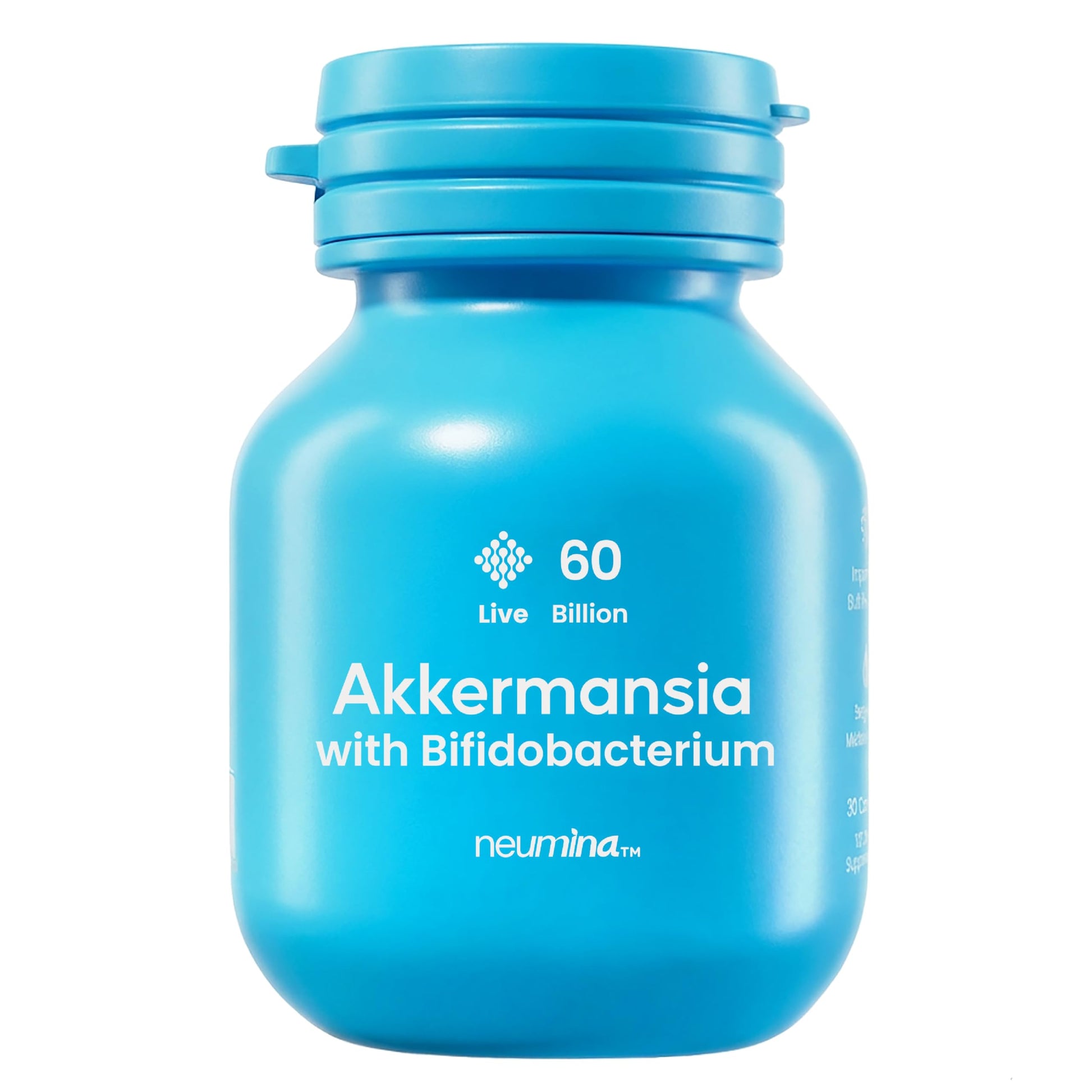 NEUMINA Akkermansia Muciniphila 60 Billion with Rhodiola and Bifidobacterium Probiotic Capsules, 30 Capsules
