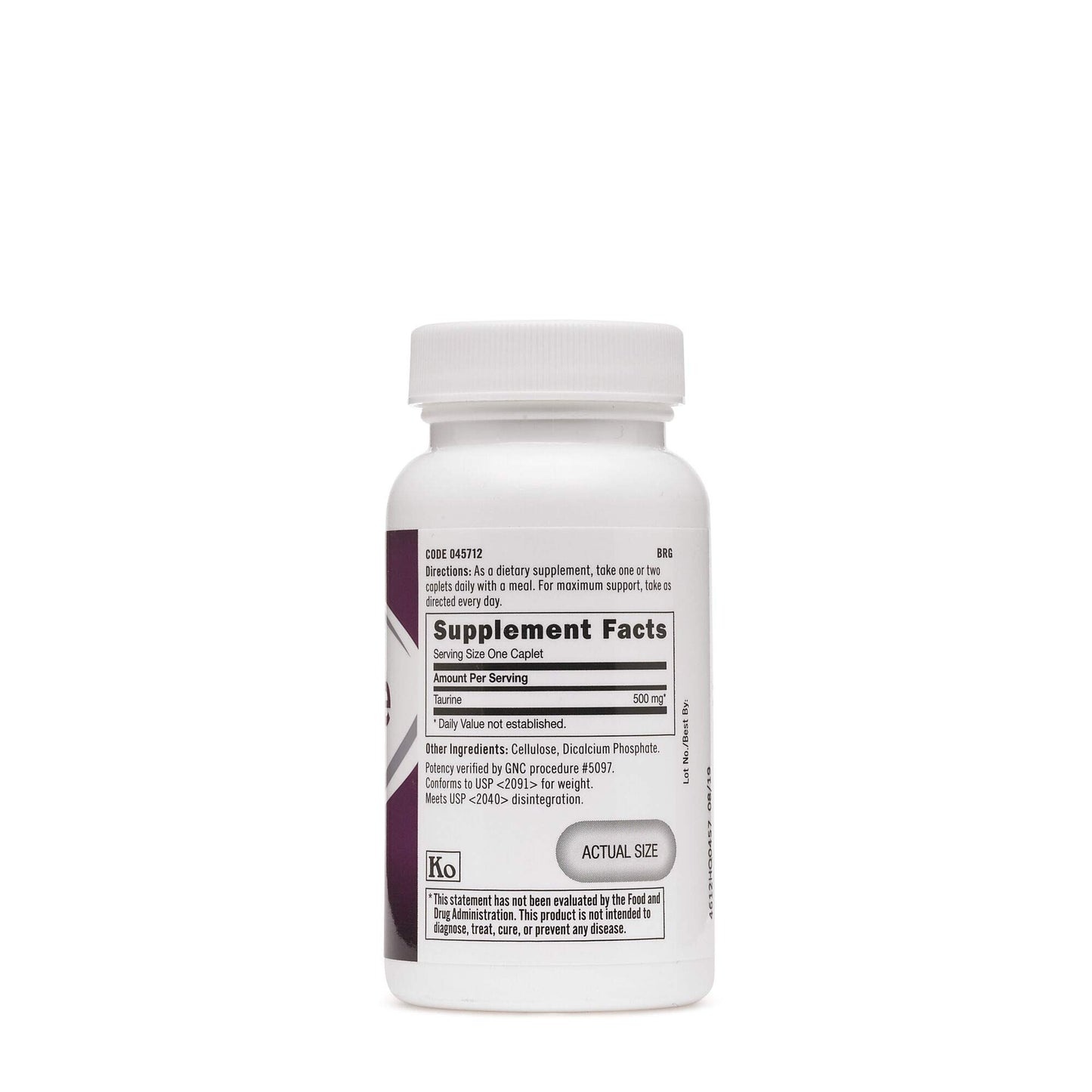 GNC Taurine 500mg Caplets, 50 Count