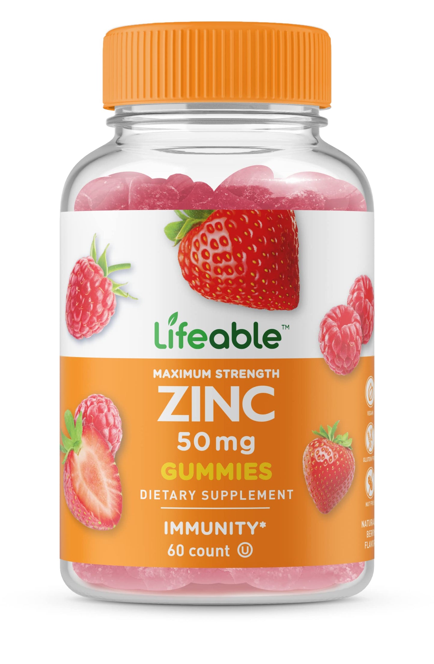 Lifeable Zinc 50mg Gummies 60 Count
