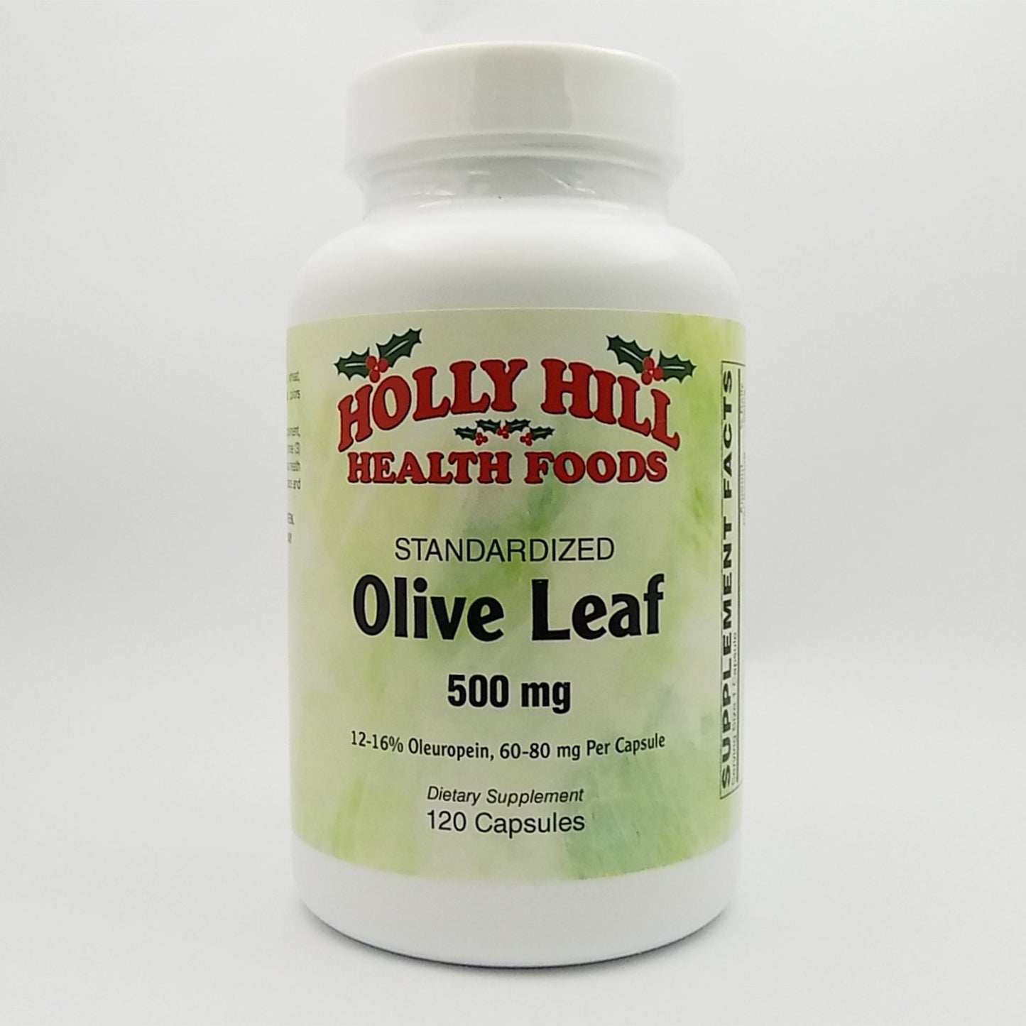 Holly Hill Health Foods Standardized Olive Leaf 500 mg Capsules, 120 Count
