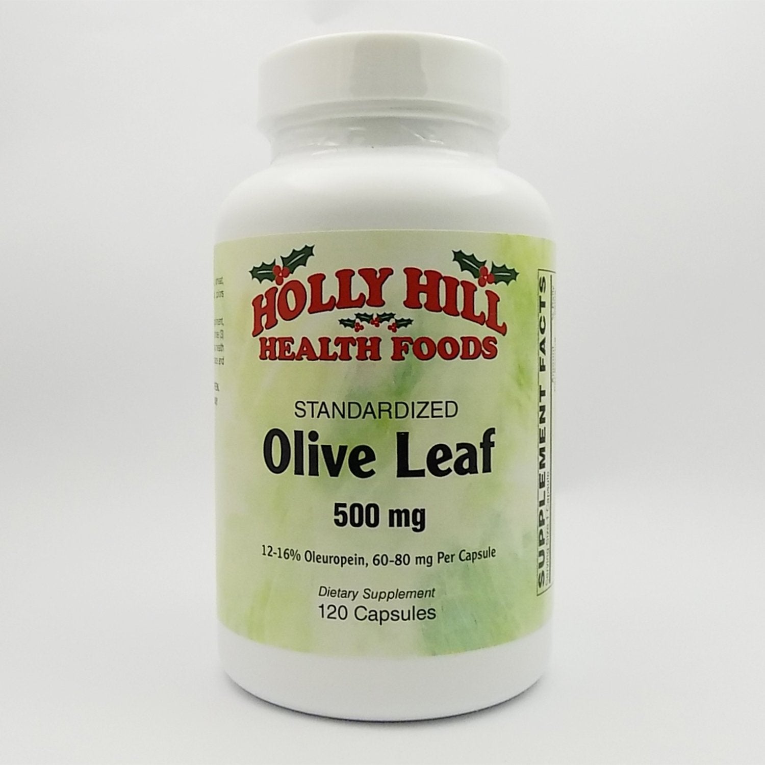 Holly Hill Health Foods Standardized Olive Leaf 500 mg Capsules, 120 Count
