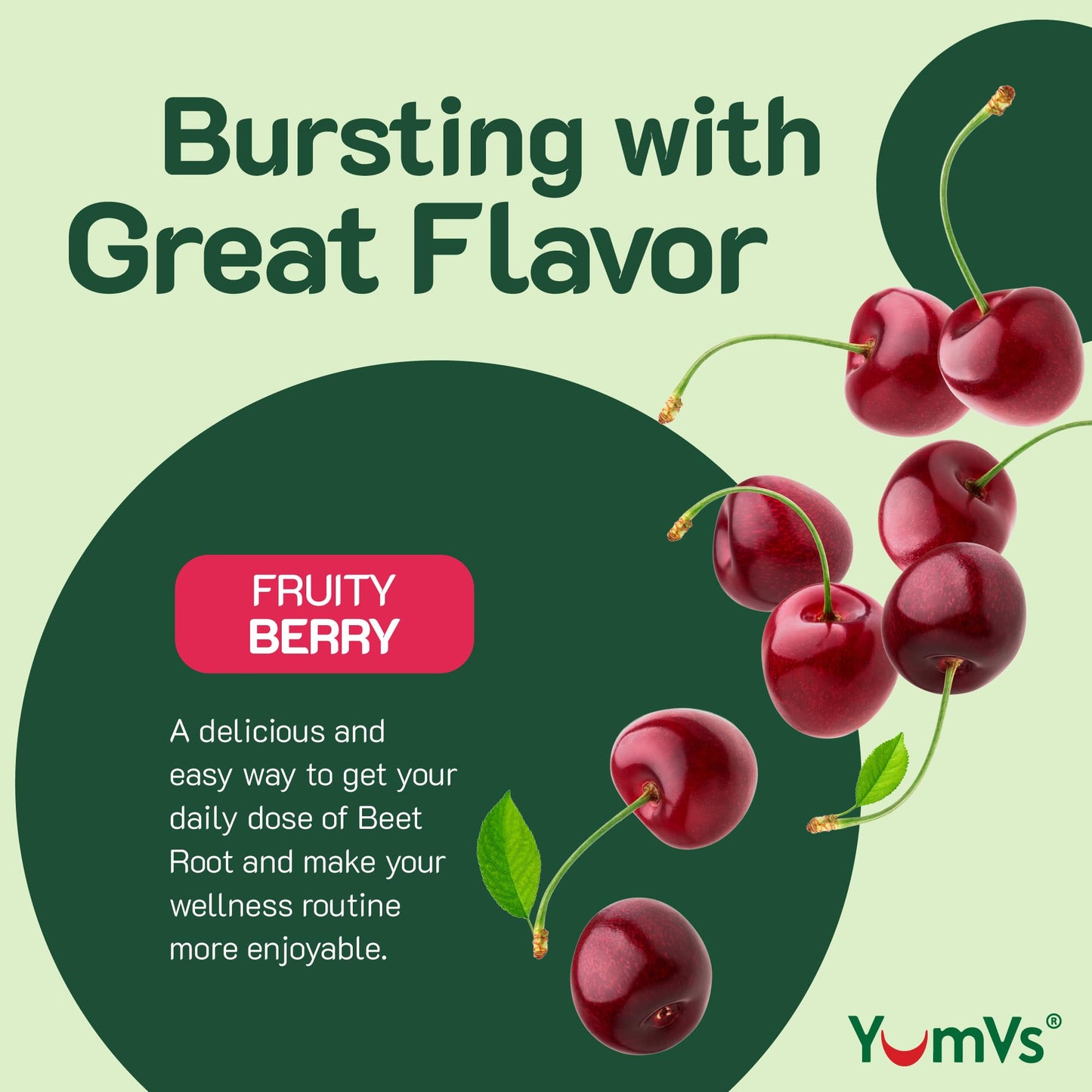 YUM-V'S Beet Root Gummies with Magnesium & Vitamin C, Berry Flavor, Gummy, 60 Gummies