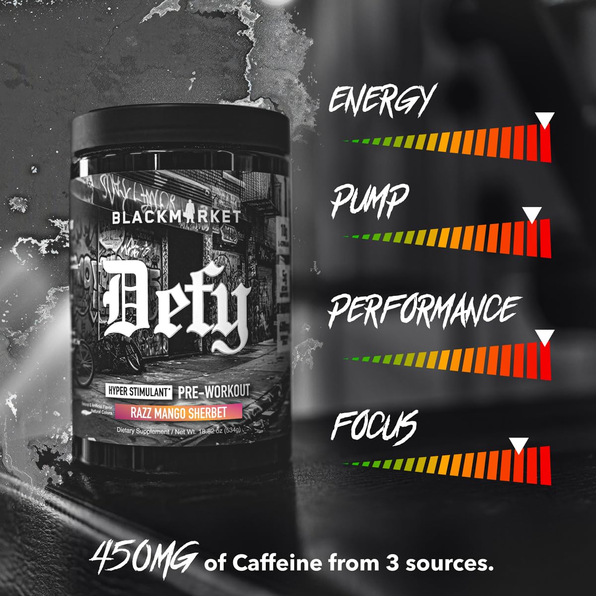 BLACKMARKET DEFY High-Stimulant Pre-Workout Powder 18 Servings